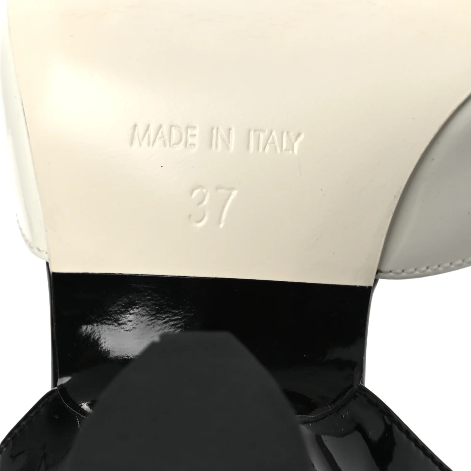 Patent Calfskin CC Pumps 37 White Black - Image 8