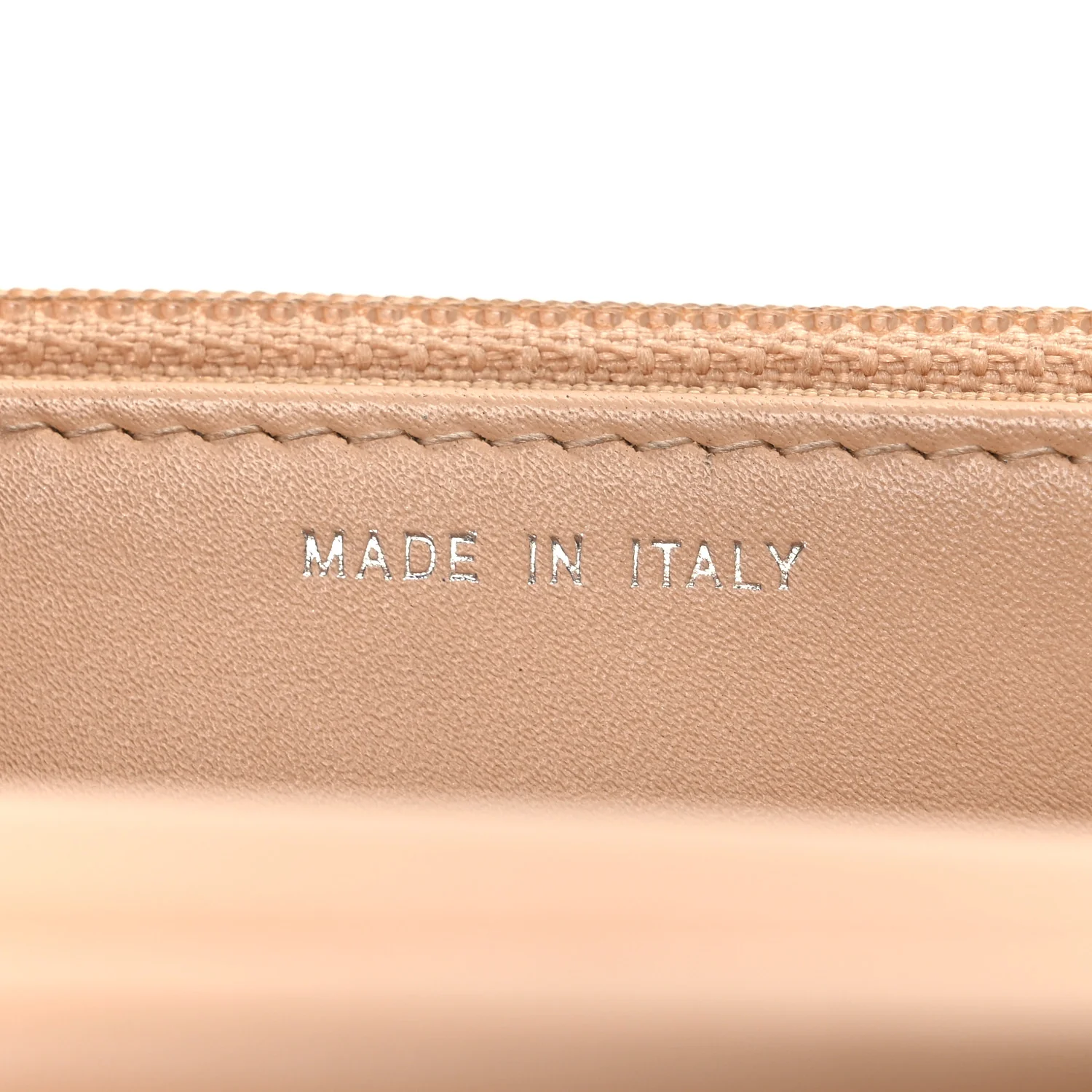 Patent Calfskin Chevron Quilted Wallet On Chain WOC Beige - Image 7
