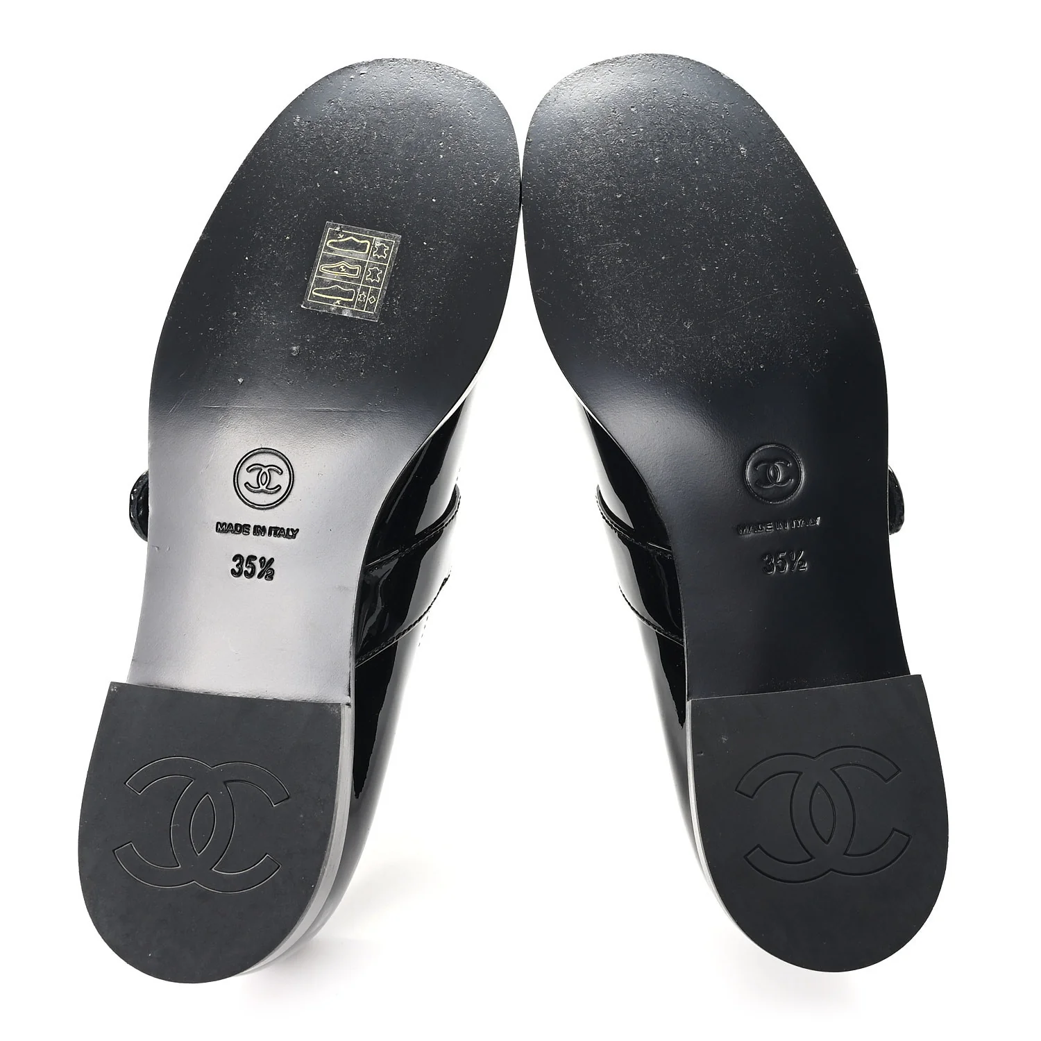 Patent Calfskin Mary Janes Flats 35.5 Black - Image 6