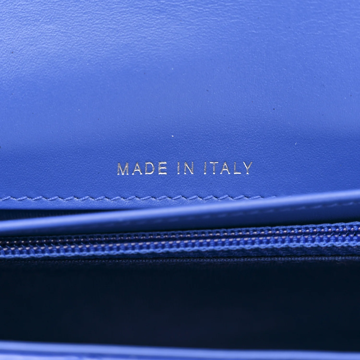 Patent Calfskin Quilted Boy Wallet on Removable Chain Blue - Image 8