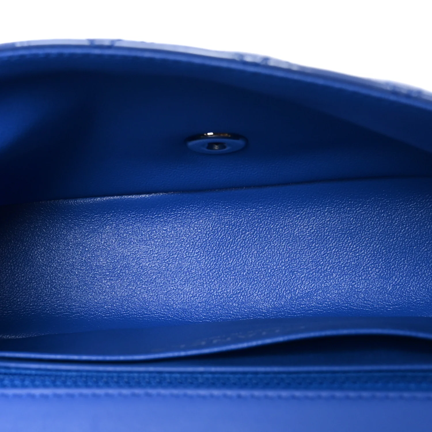Patent Calfskin Quilted Mini Rectangular Flap Blue - Image 4