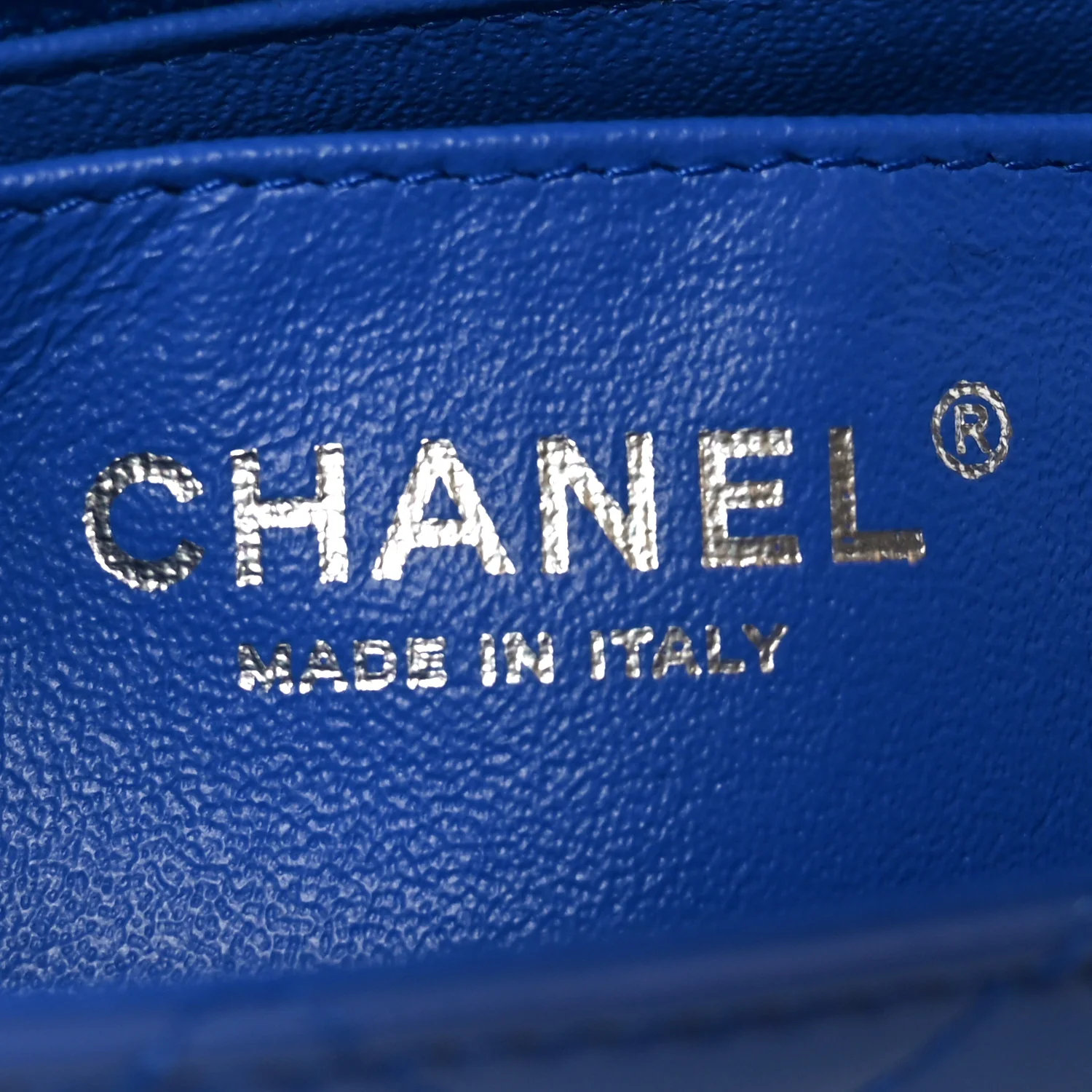 Patent Calfskin Quilted Mini Rectangular Flap Blue - Image 5