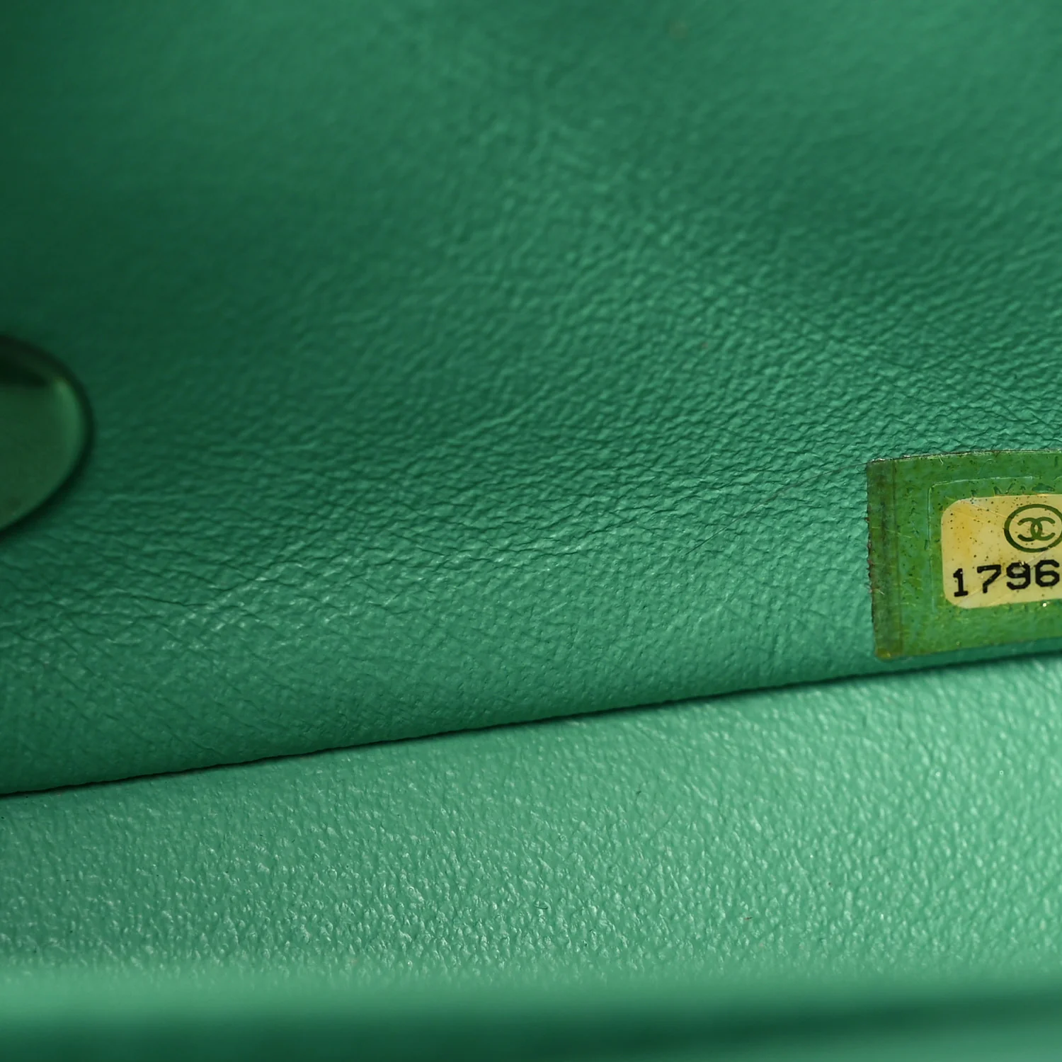 Patent Calfskin Quilted Mini Square Flap Green - Image 7