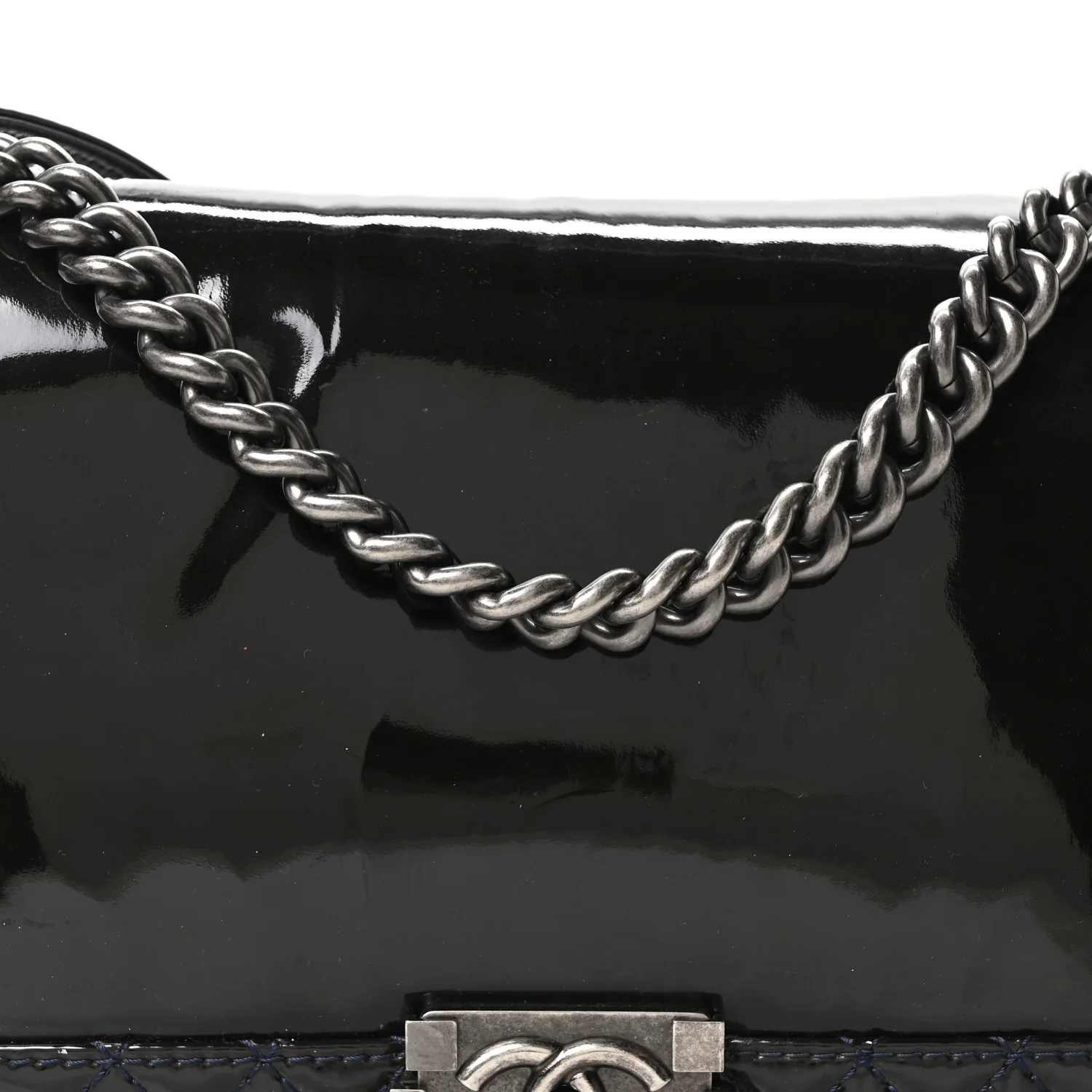 Patent New Medium Boy Reverso Flap Black - Image 8