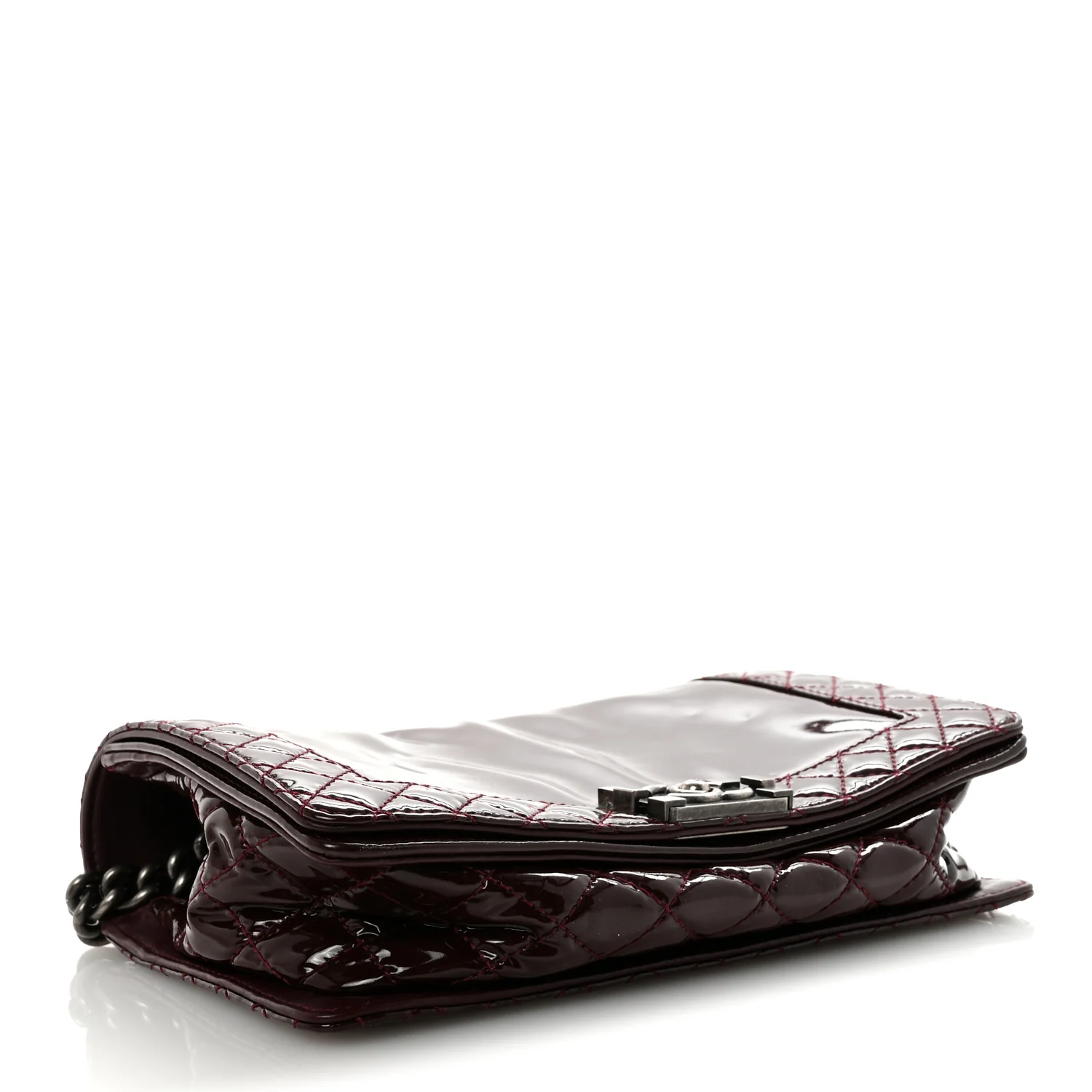 Patent New Medium Boy Reverso Flap Burgundy - Image 4