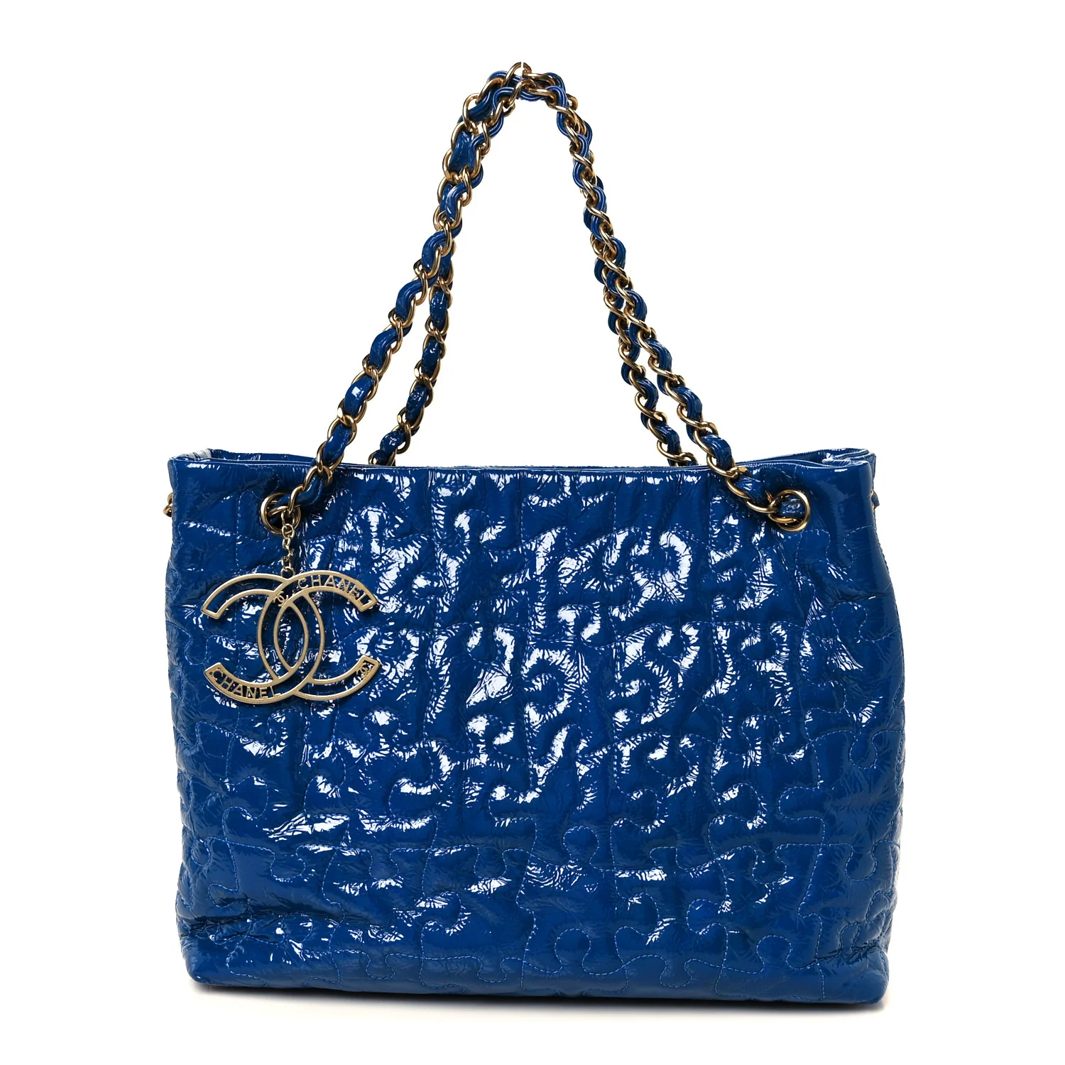 Patent Puzzle Tote Electric Blue