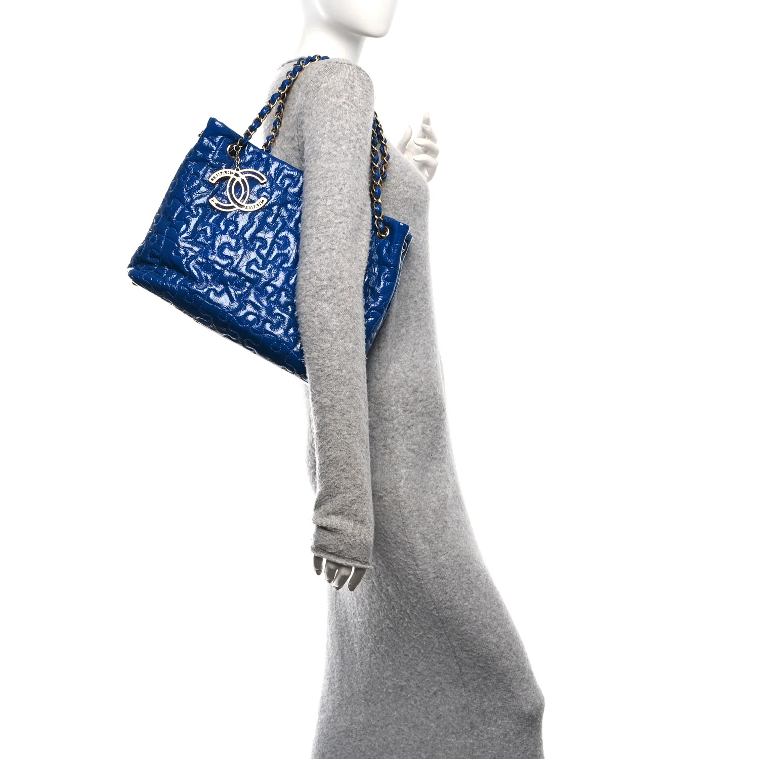 Patent Puzzle Tote Electric Blue - Image 2