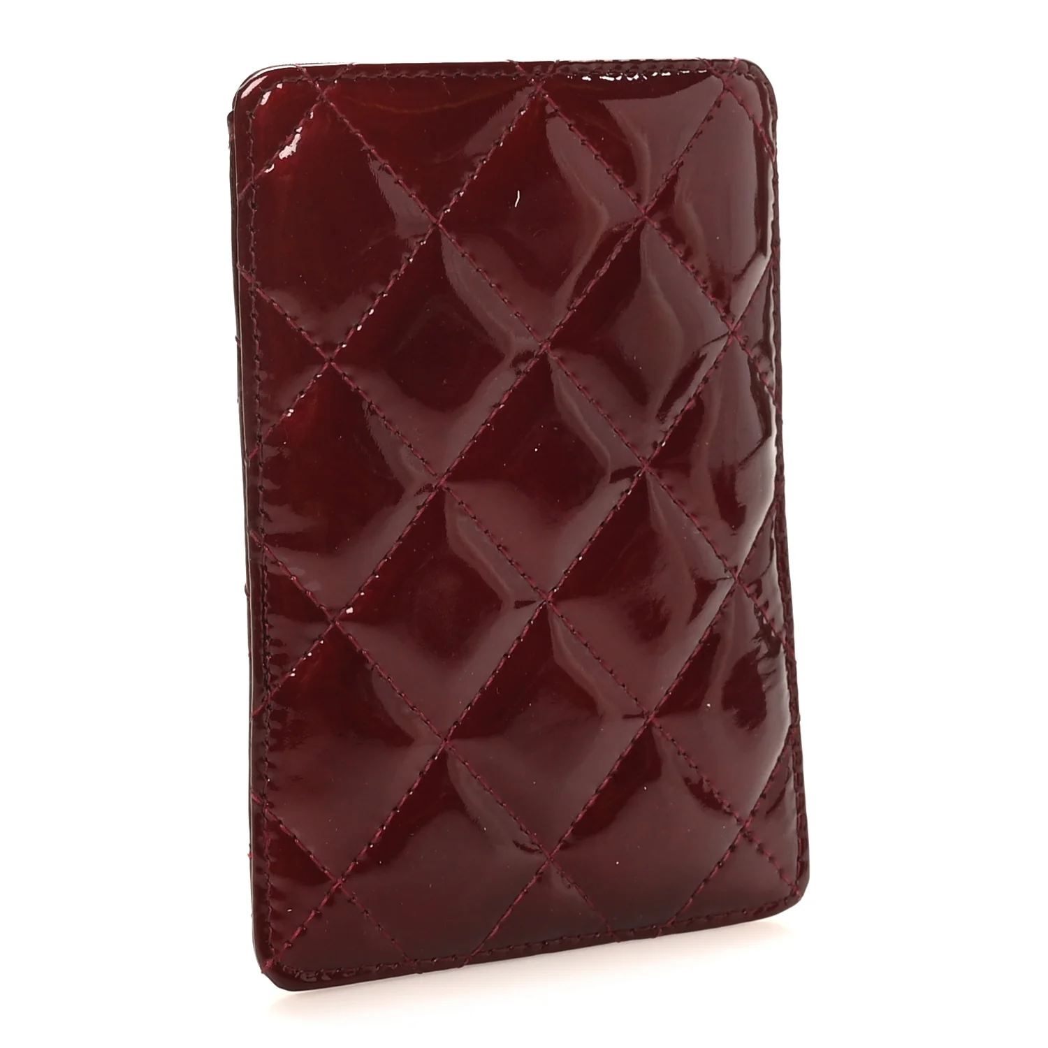 Patent Quilted Brilliant Vertical Card Holder Light Burgundy - Image 3