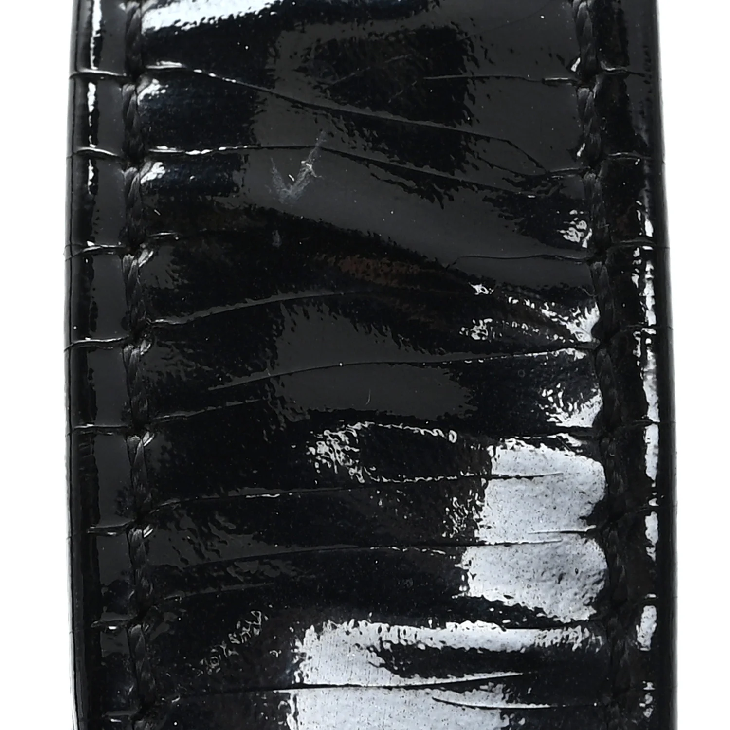 Patent Quilted Chocolate Bar Bowler Black - Image 11