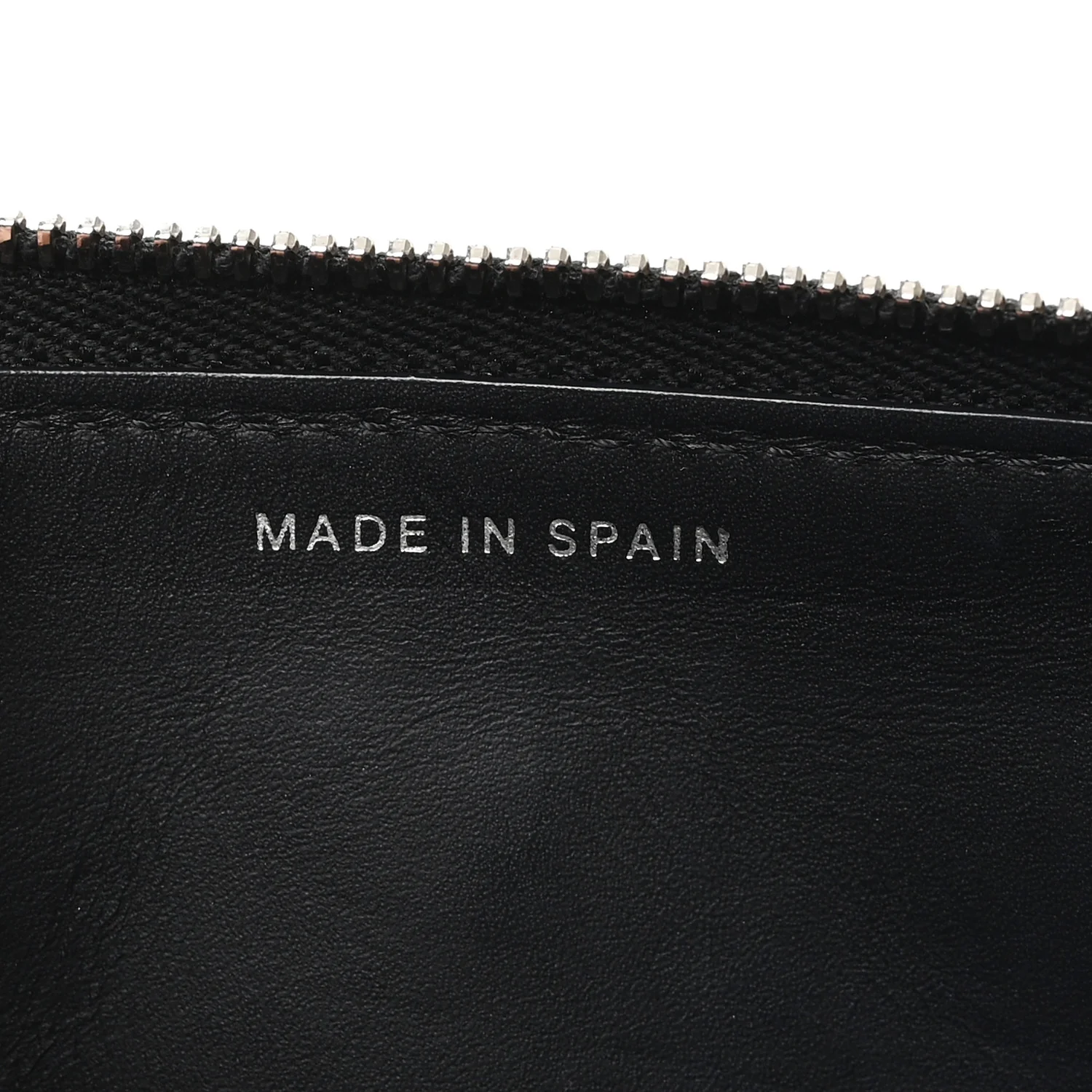 Patent Quilted Double Stitched Zip Around Wallet Black - Image 7