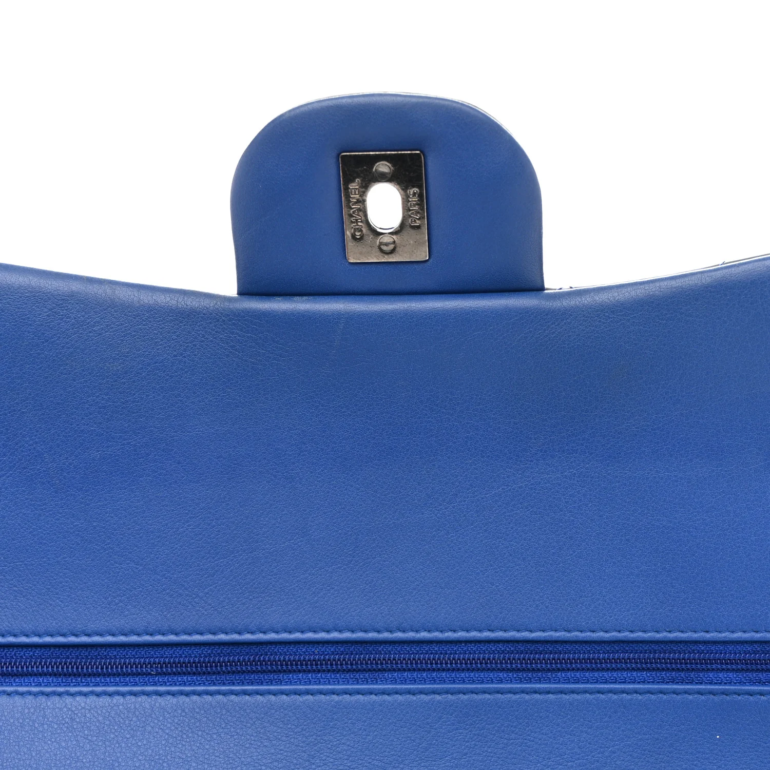 Patent Quilted Jumbo Double Flap Blue - Image 15