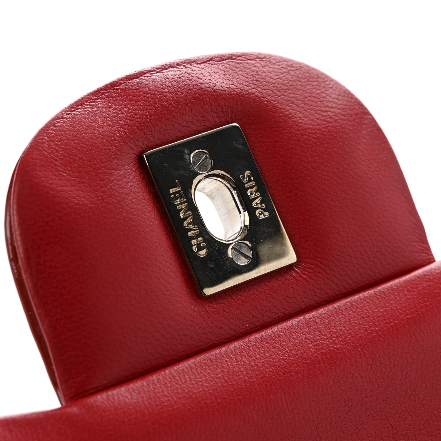 Patent Quilted Jumbo Double Flap Dark Red - Image 12