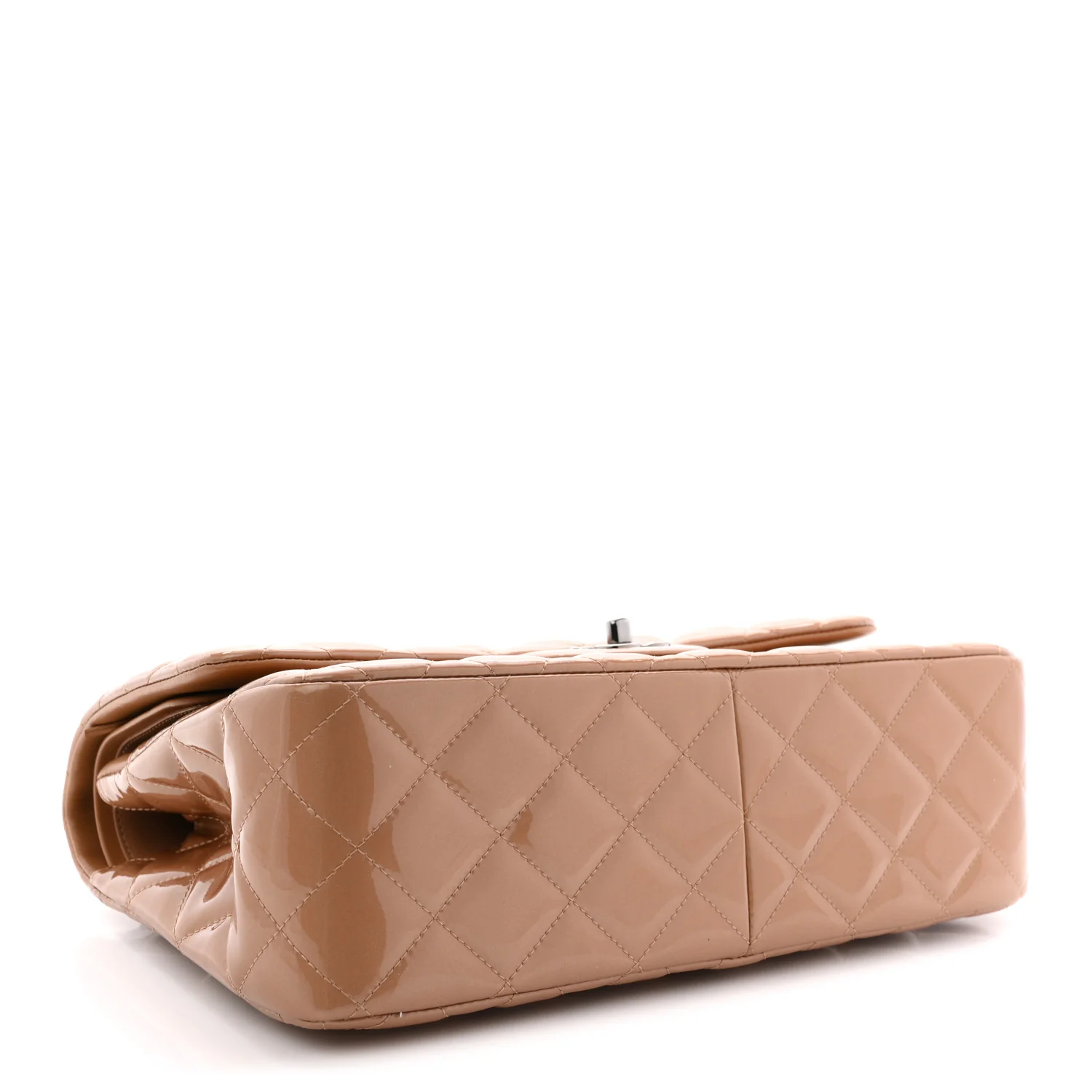 Patent Quilted Jumbo Double Flap Light Brown - Image 4