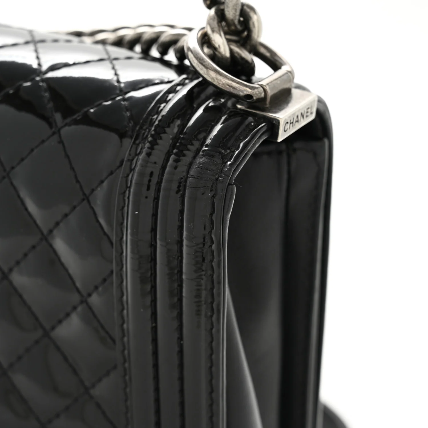 Patent Quilted Large Boy Flap Black - Image 13