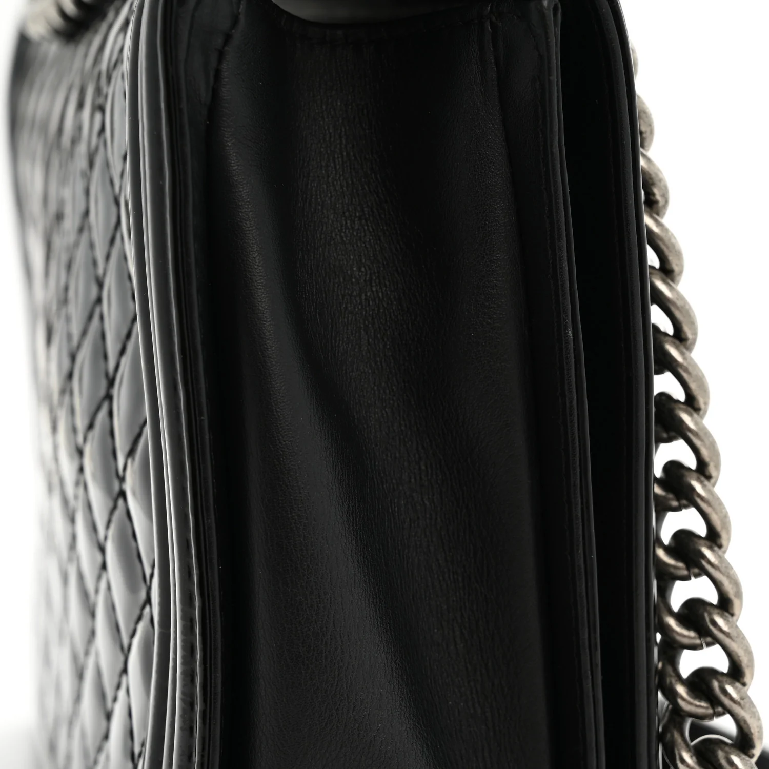 Patent Quilted Large Boy Flap Black - Image 14