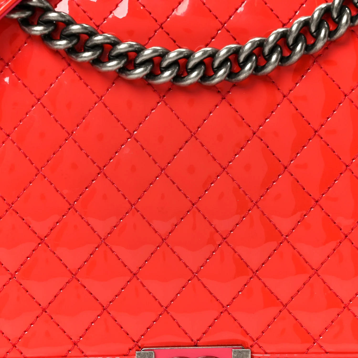 Patent Quilted Large Boy Flap Pink - Image 8