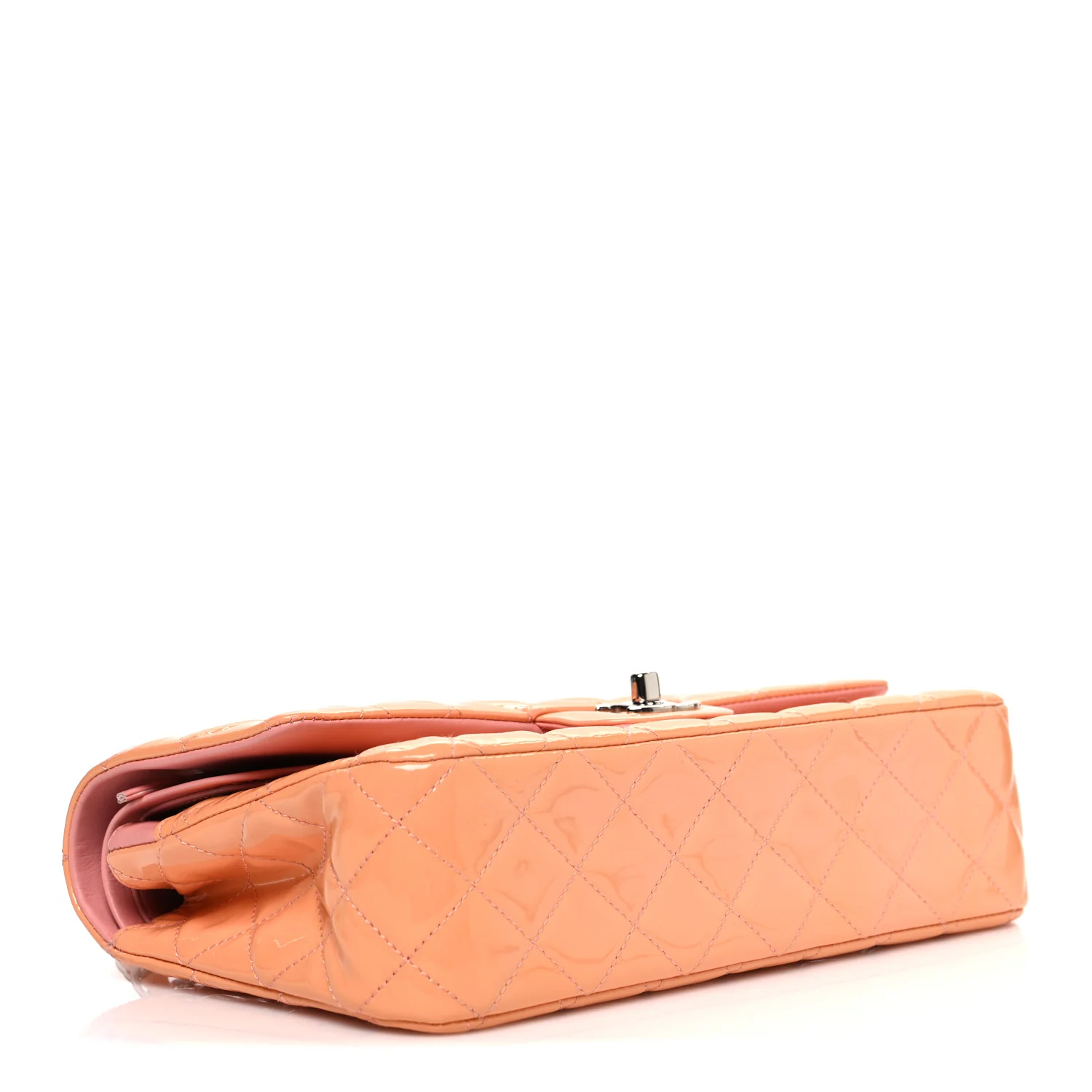 Patent Quilted Medium Double Flap Light Pink - Image 4
