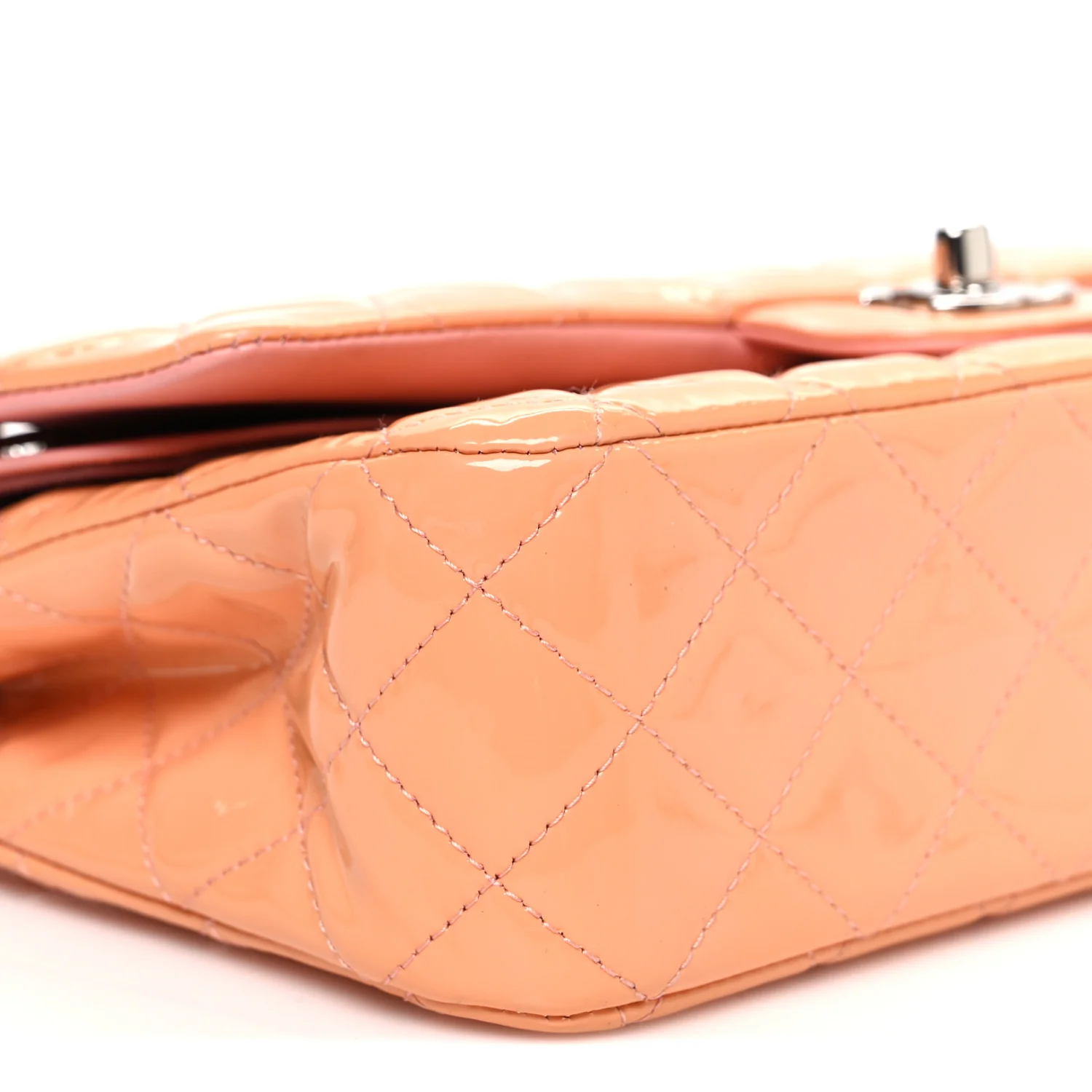 Patent Quilted Medium Double Flap Light Pink - Image 9
