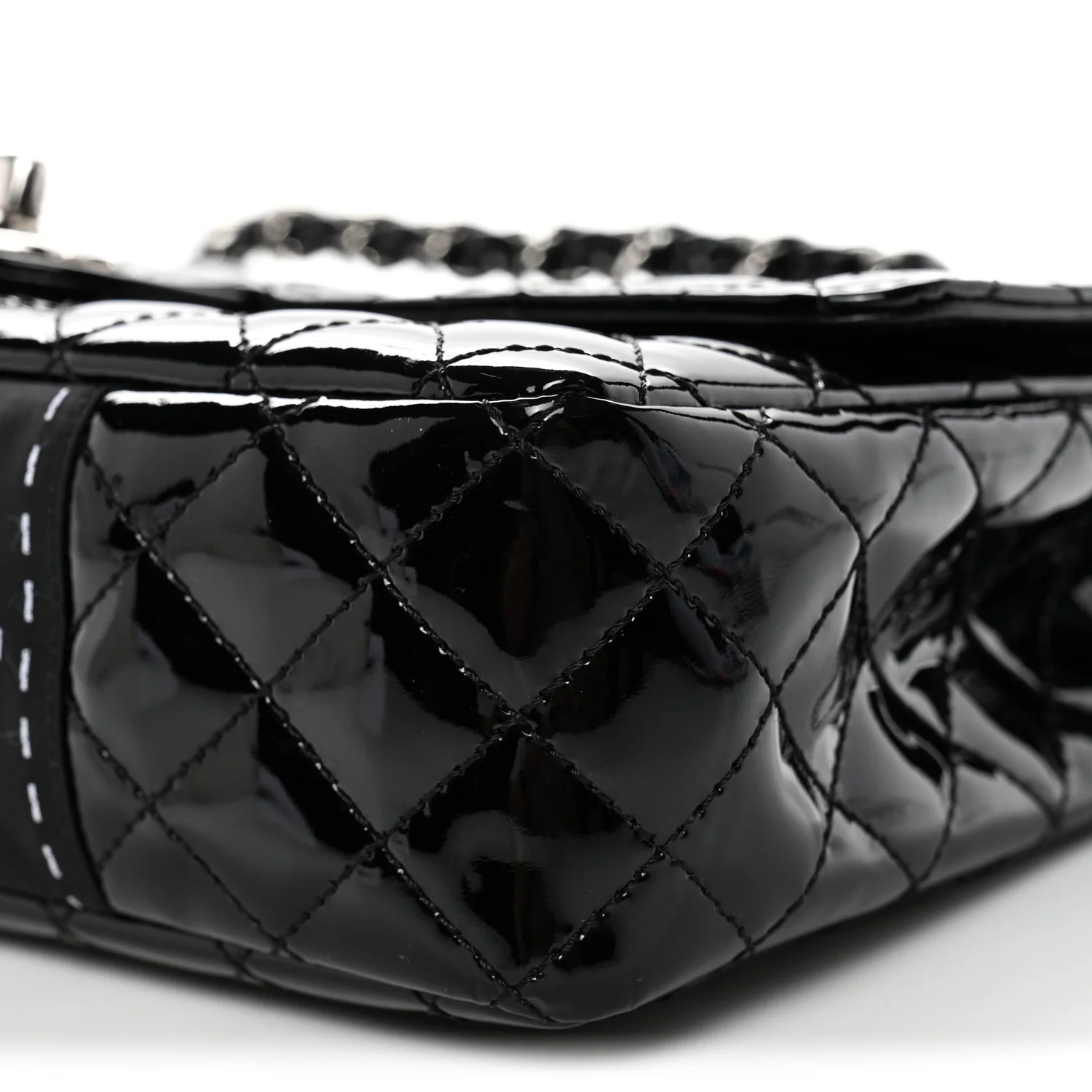 Patent Quilted Secret Label Medium Flap Black - Image 10