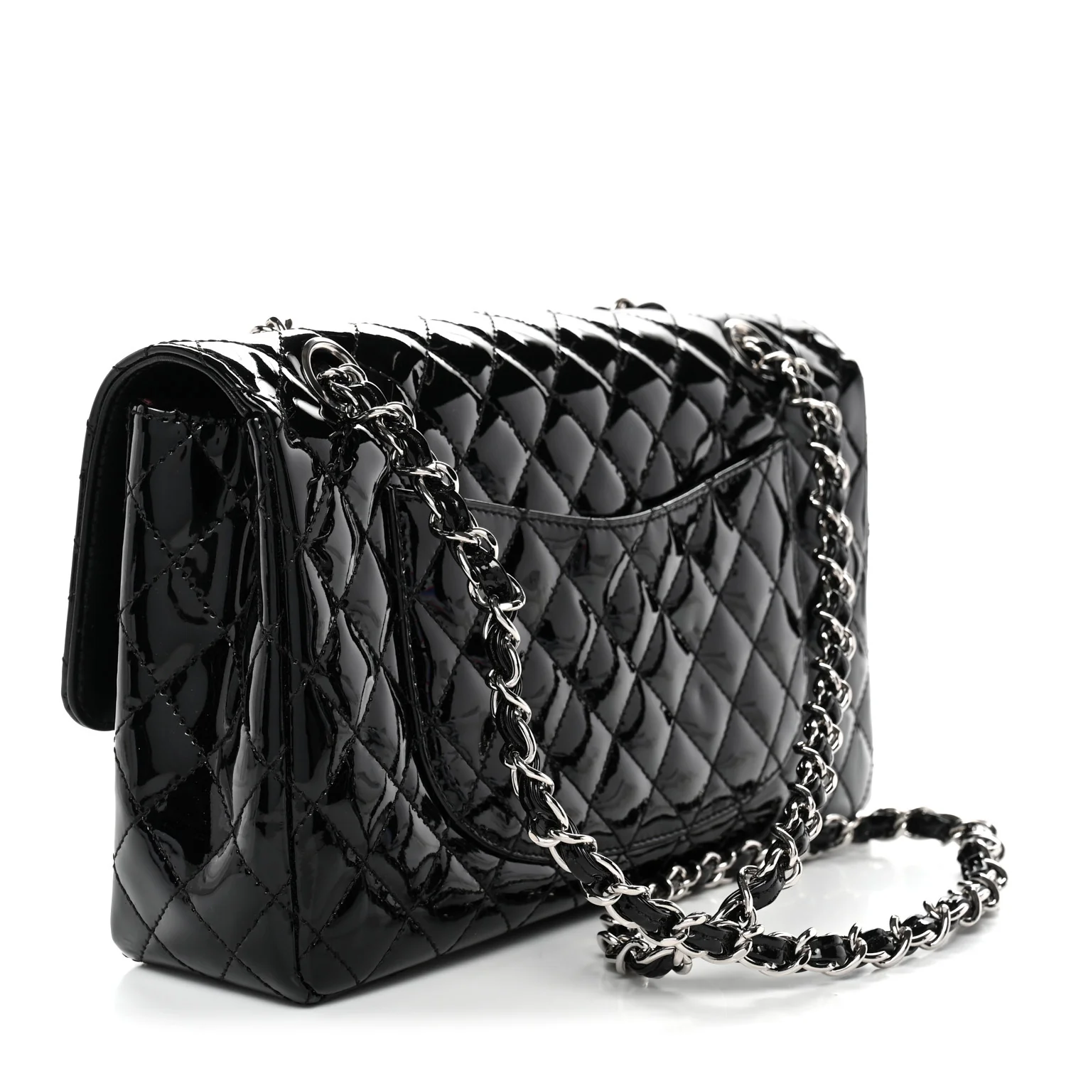 Patent Quilted Secret Label Medium Flap Black - Image 3