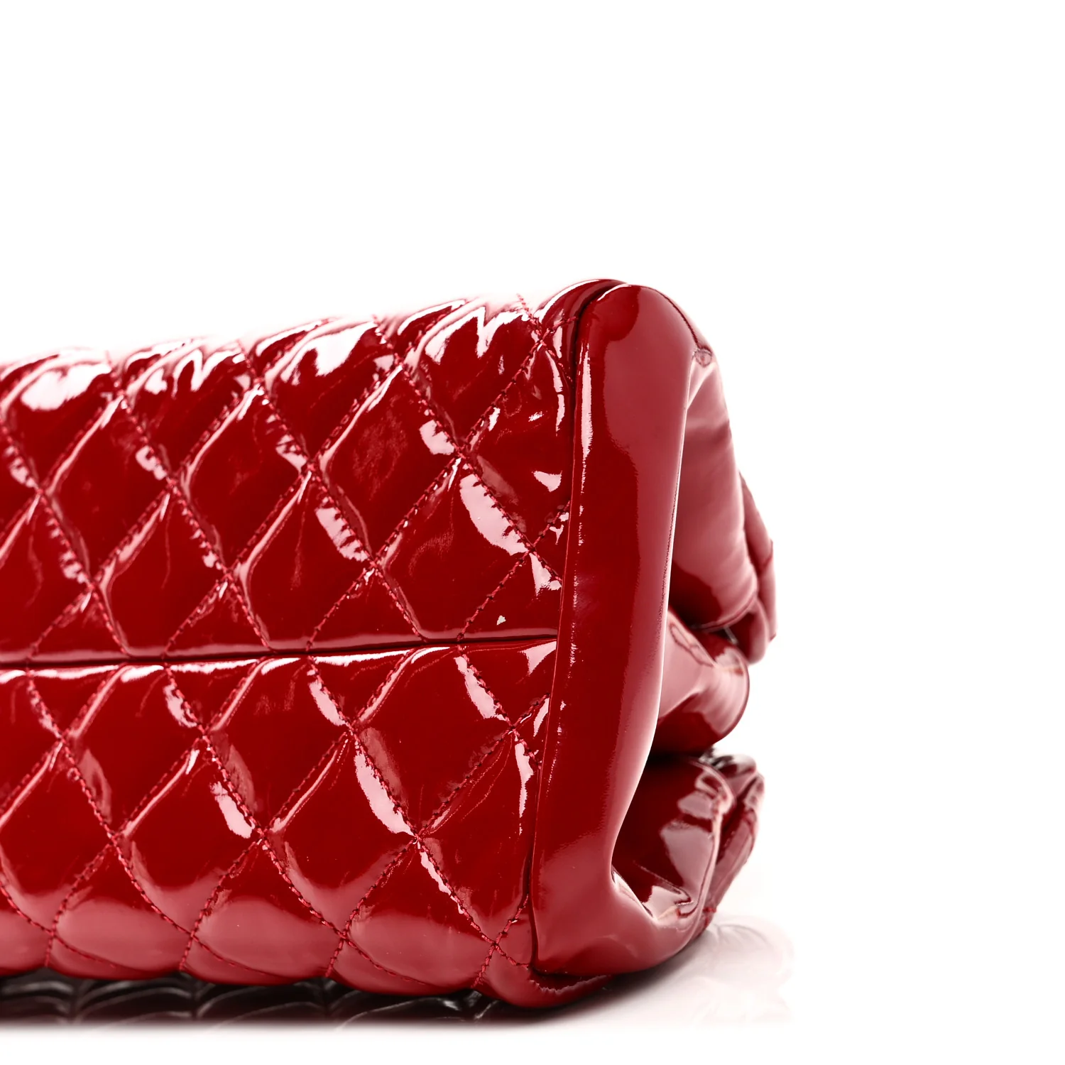 Patent Quilted Small Just Mademoiselle Bowling Bag Red - Image 10