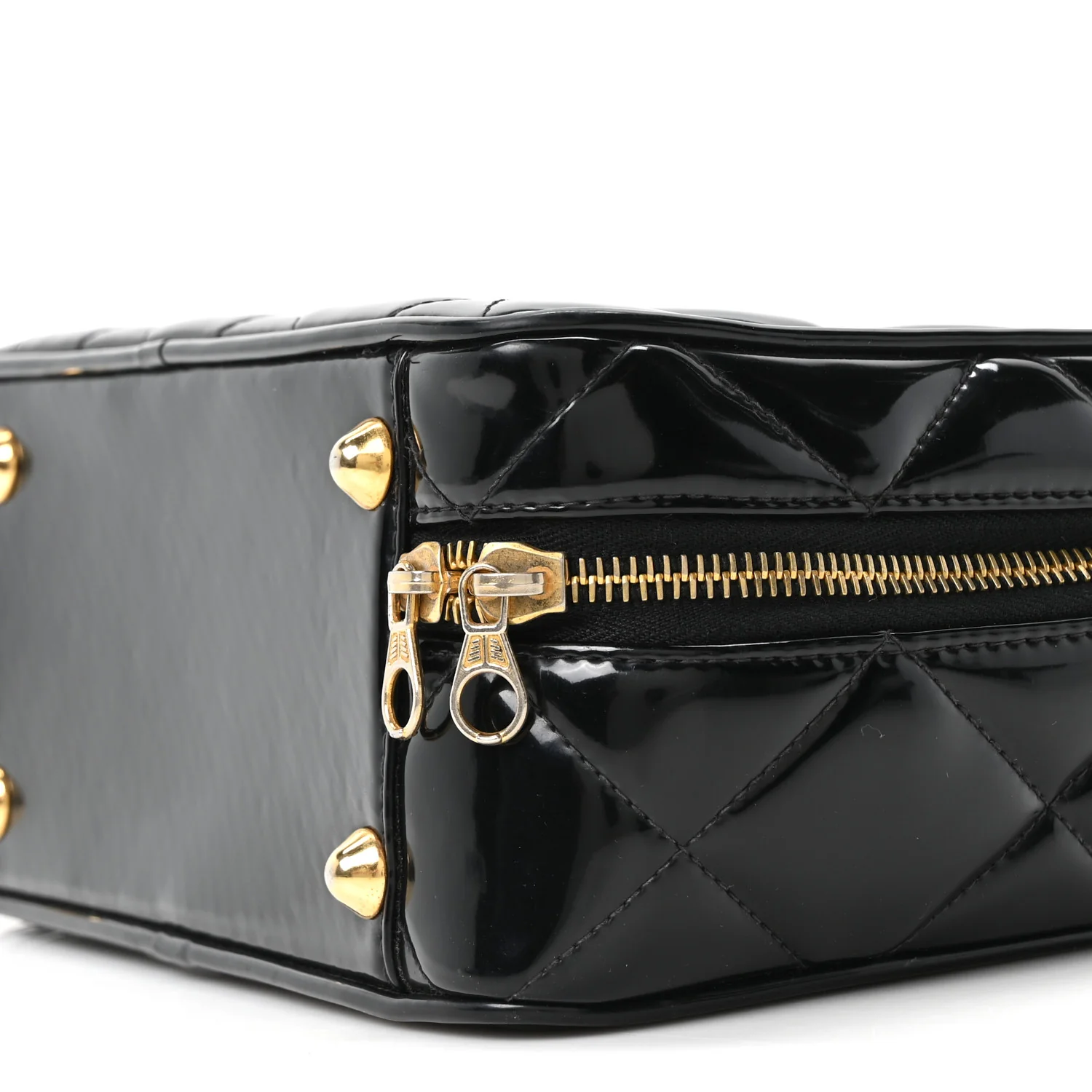 Patent Quilted Vanity Case Black - Image 10