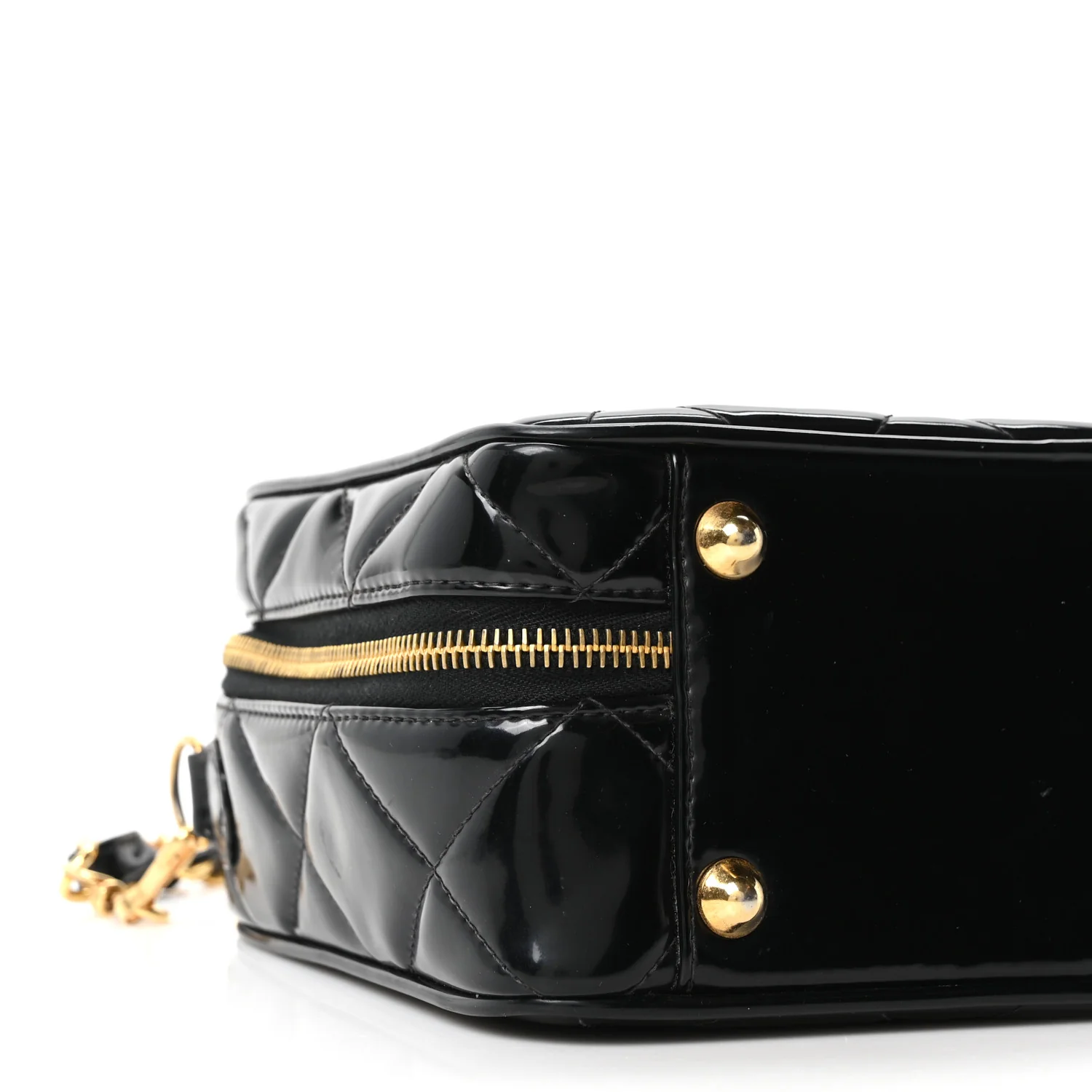 Patent Quilted Vanity Case Black - Image 9