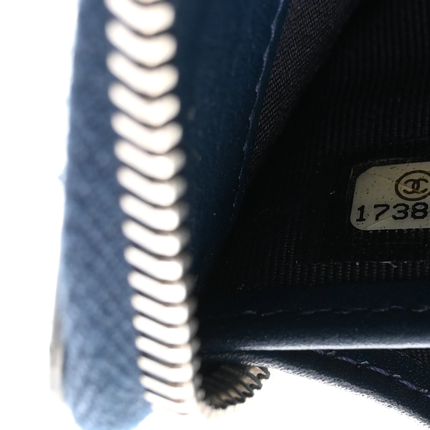 Patent Quilted Zip Around Wallet Dark Blue - Image 7