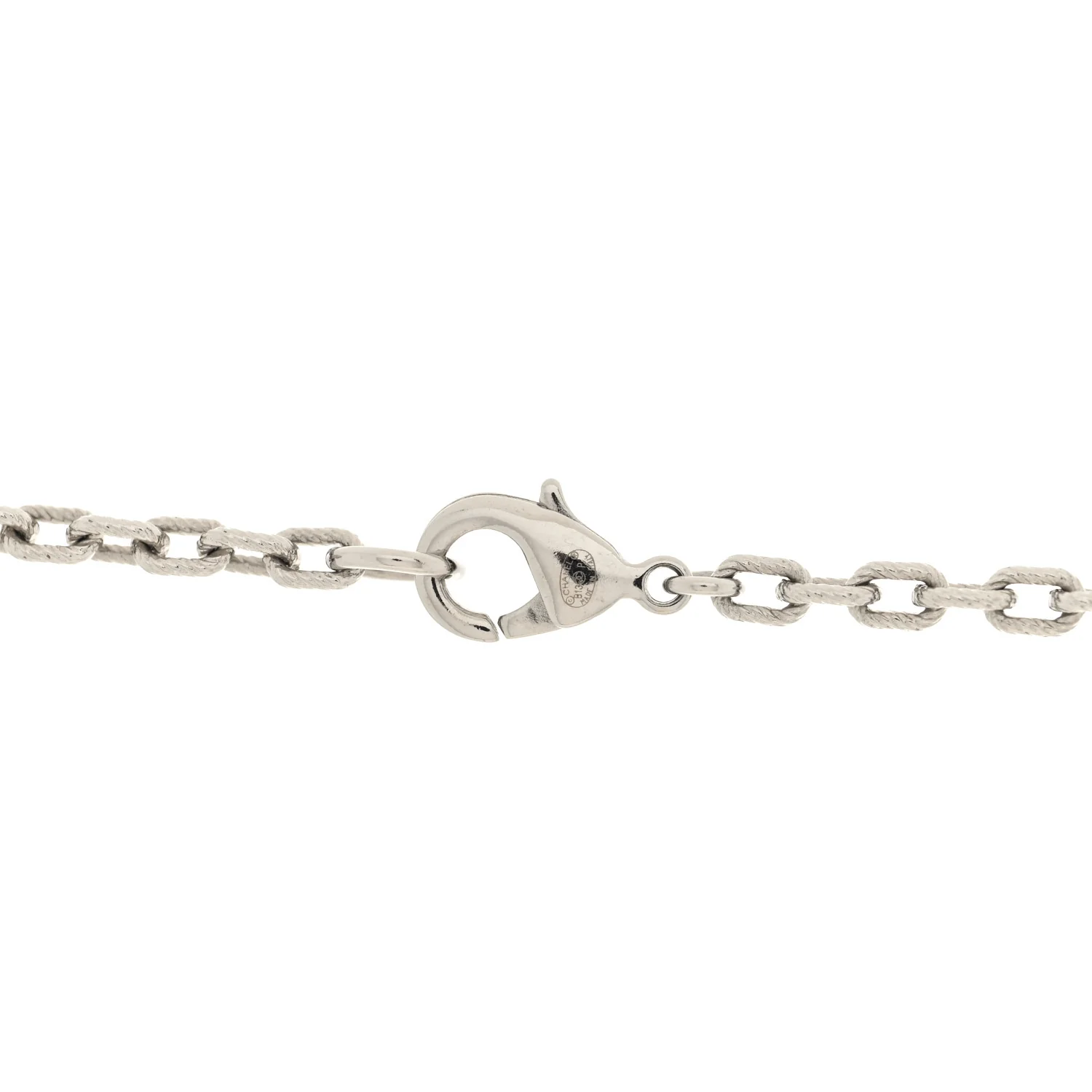 Pearl Baguette Crystal CC Long Necklace Silver - Image 3