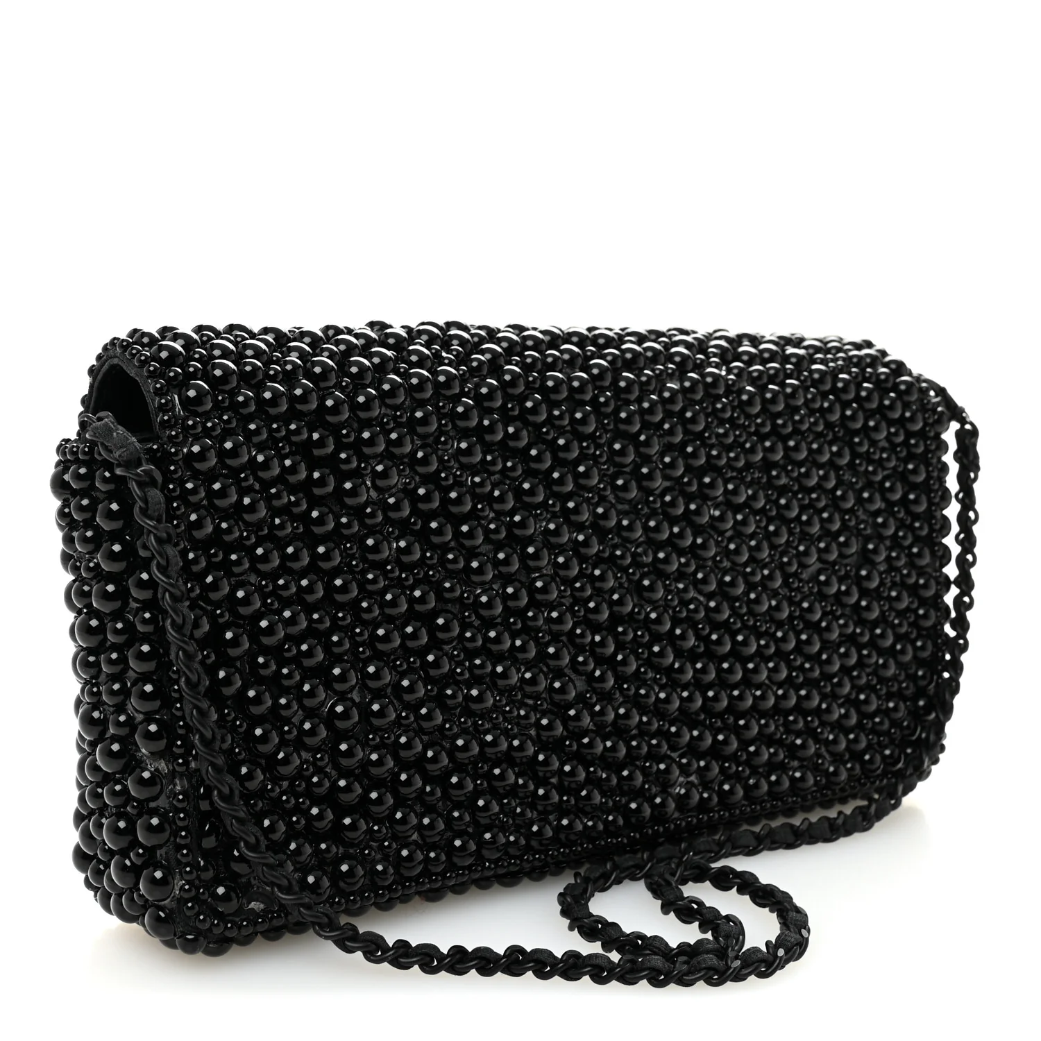 Pearl Beaded East West Flap Black So Black - Image 3
