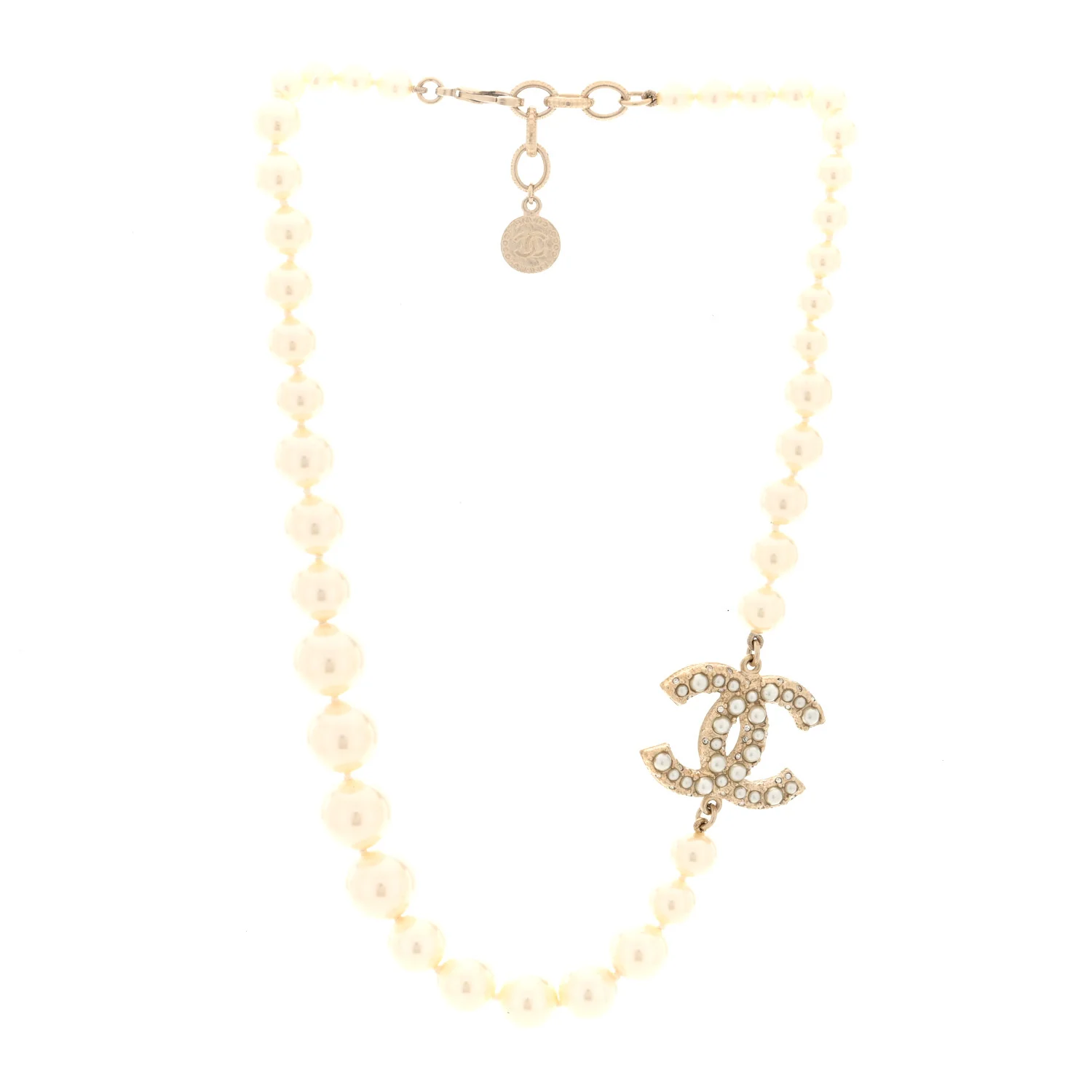 Pearl CC 100th Anniversary Necklace Light Gold - Image 2