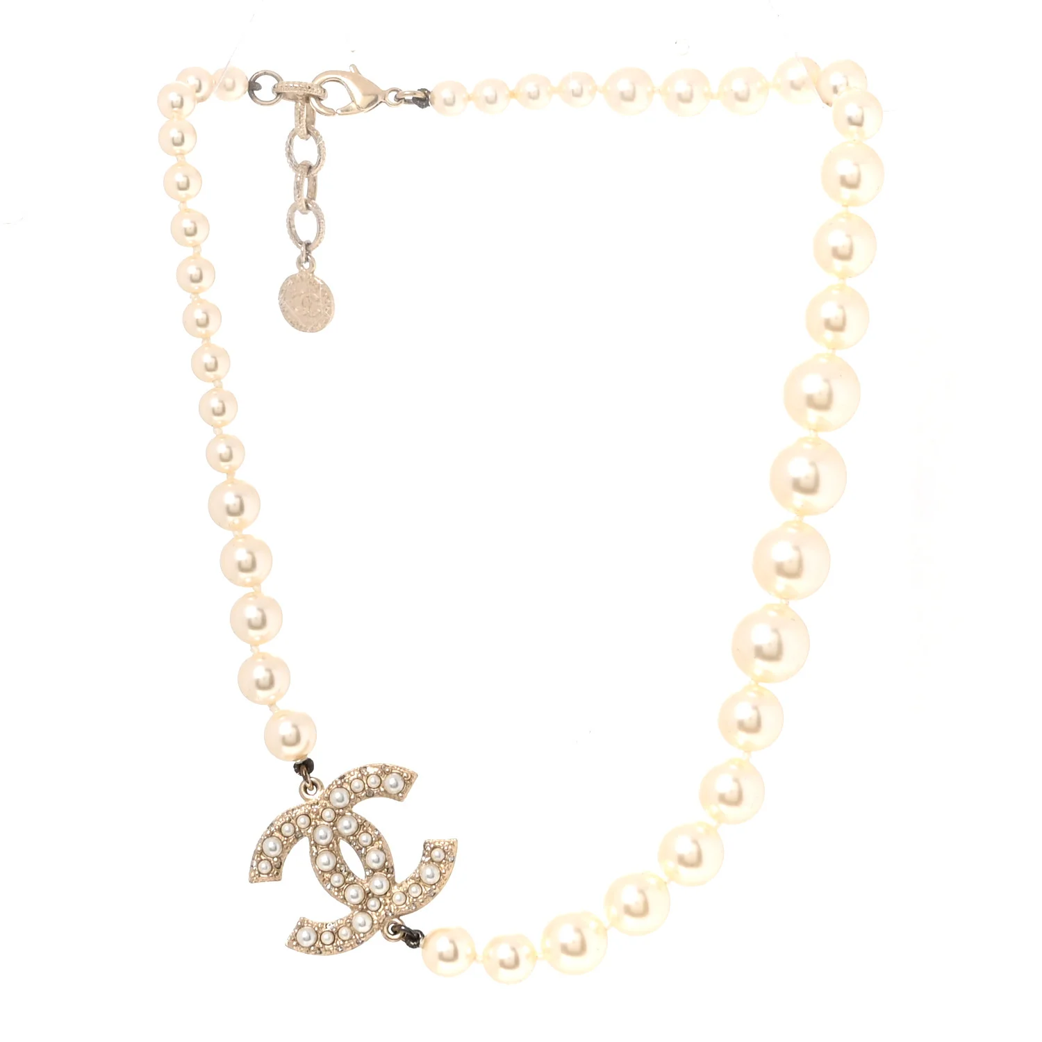 Pearl CC 100th Anniversary Necklace Light Gold - Image 3