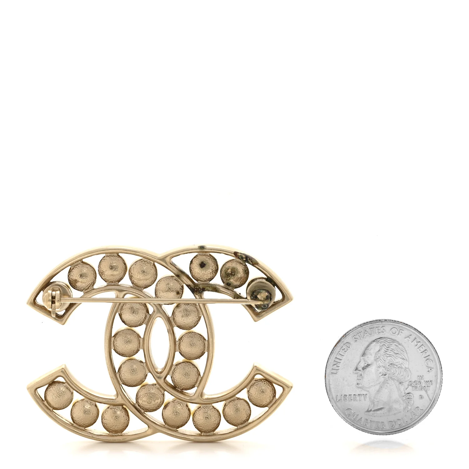 Pearl CC Brooch Light Gold - Image 2