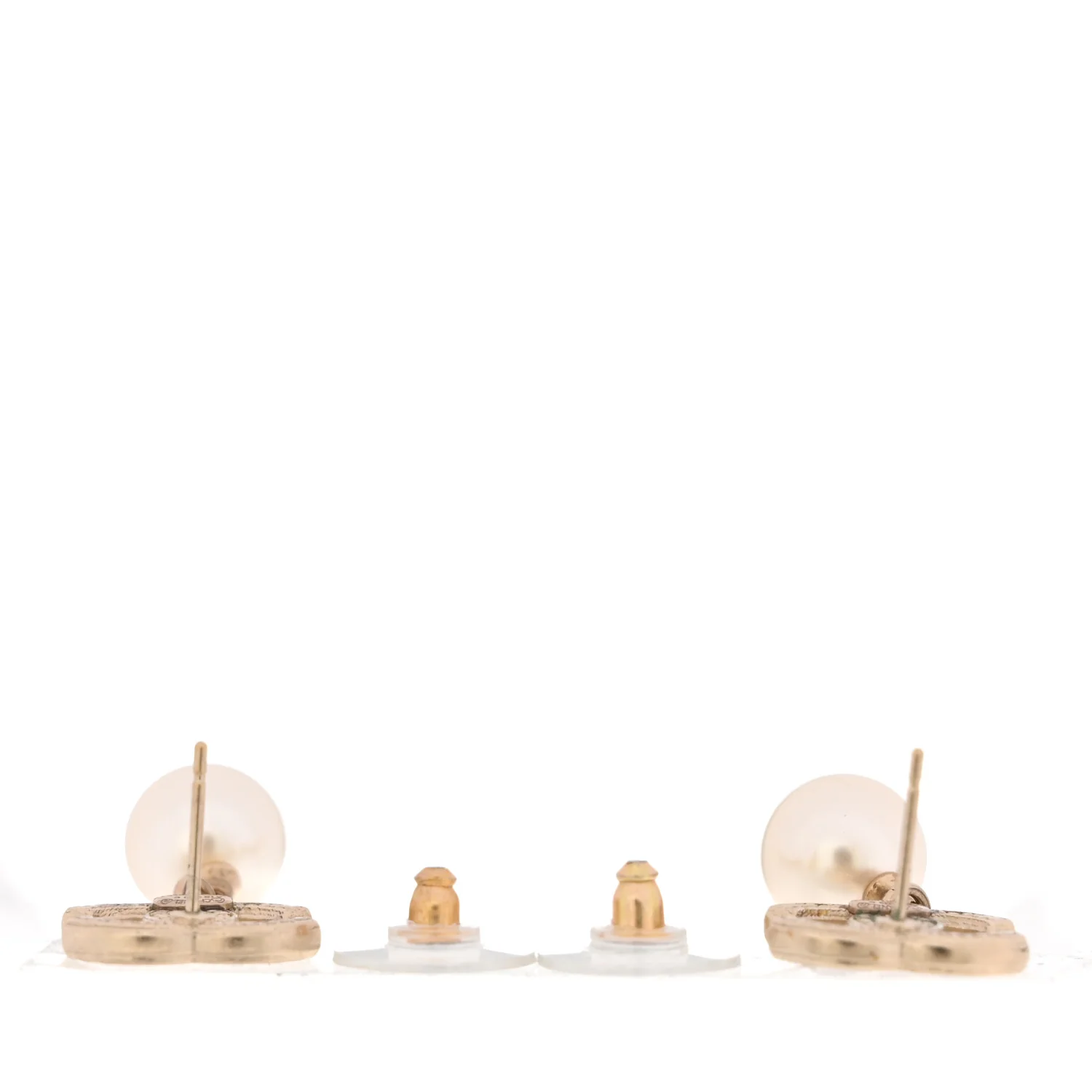 Pearl CC Drop Earrings Gold - Image 3