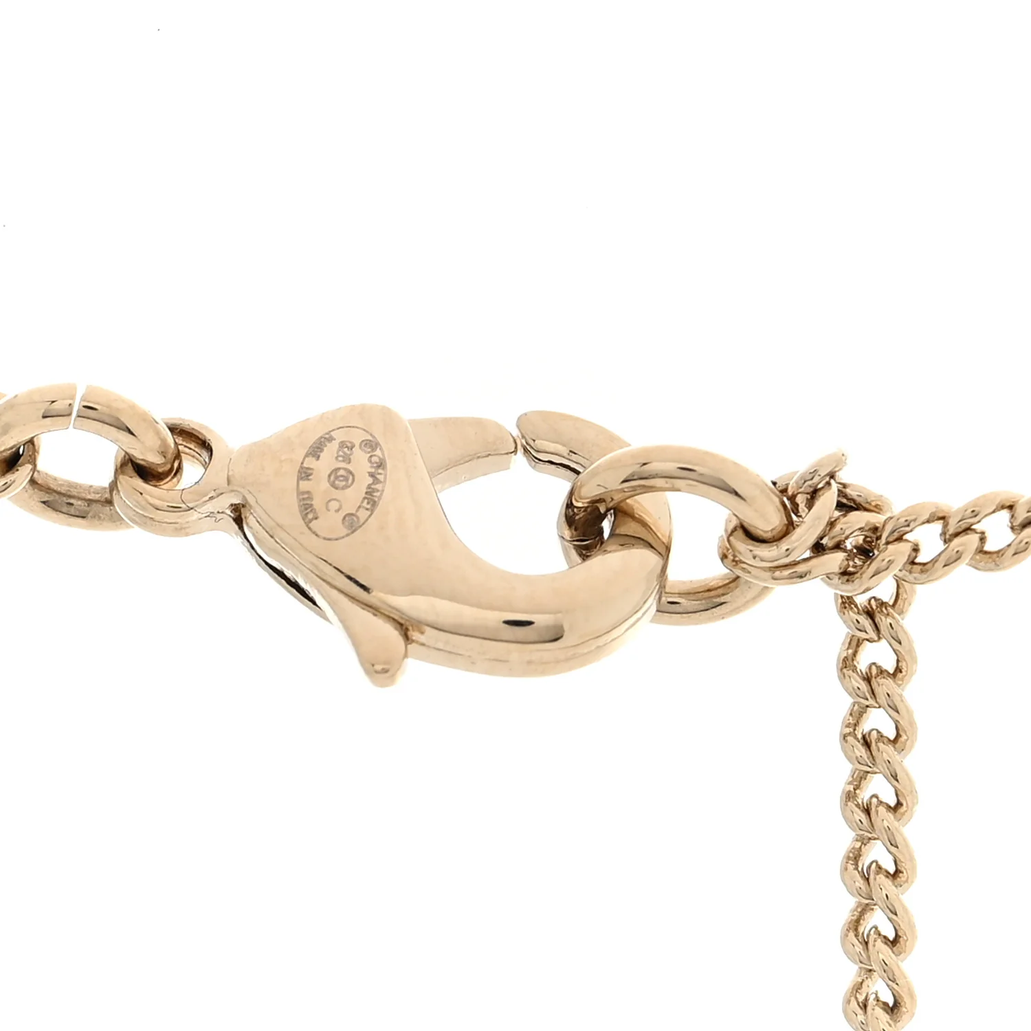 Pearl Crystal CC Deer Long Necklace Gold Green - Image 4