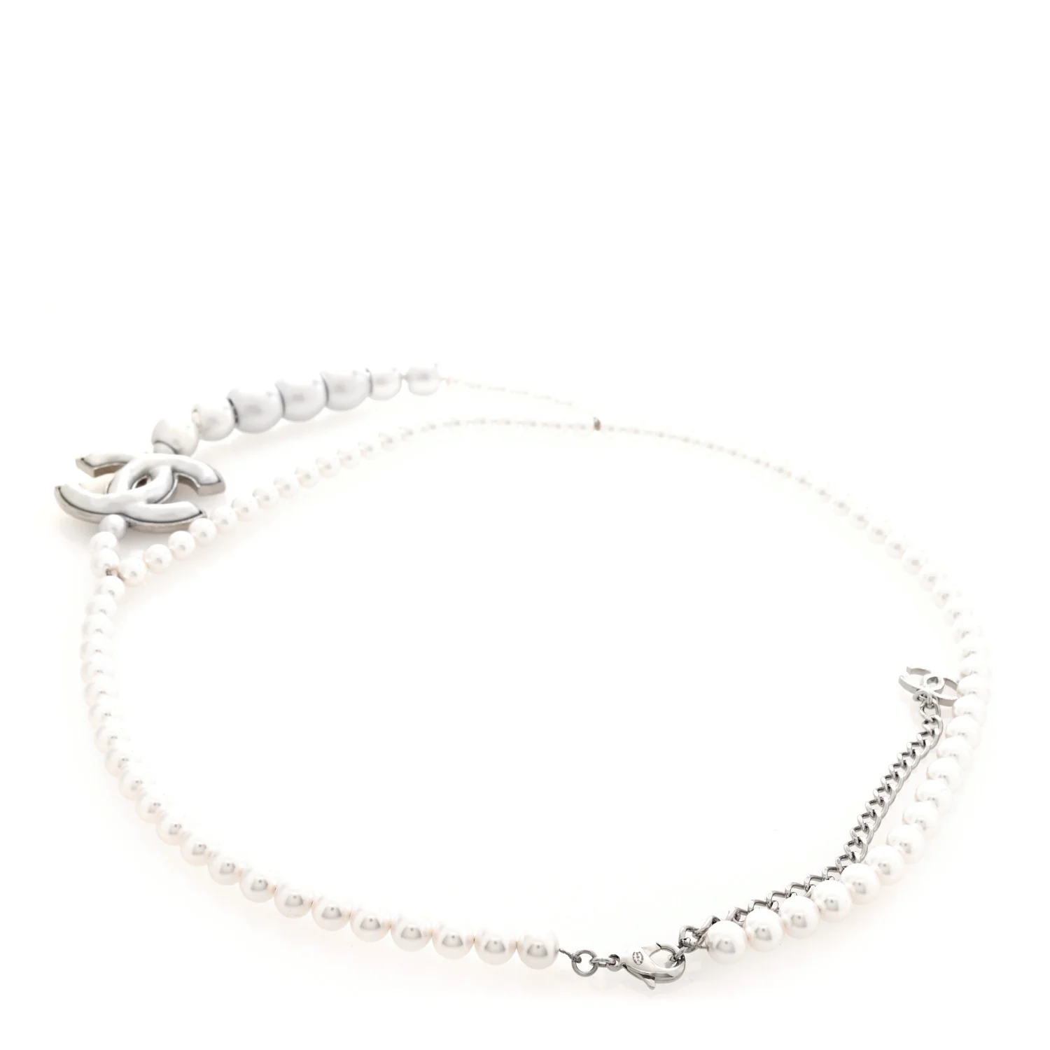 Pearl Resin CC Double Strand Belt Silver - Image 2