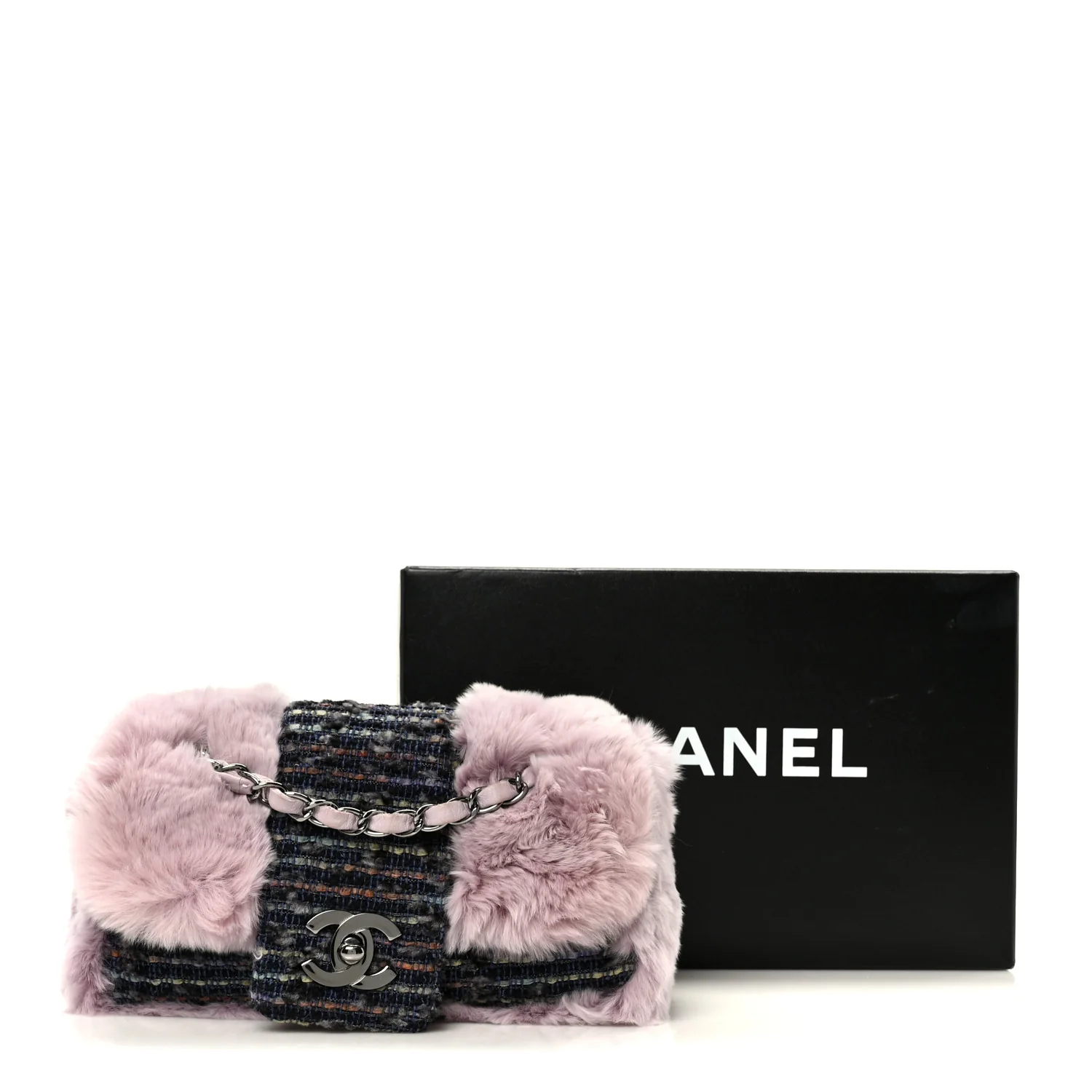 Rabbit Fur Tweed Small Fantasy Flap Lilac - Image 12
