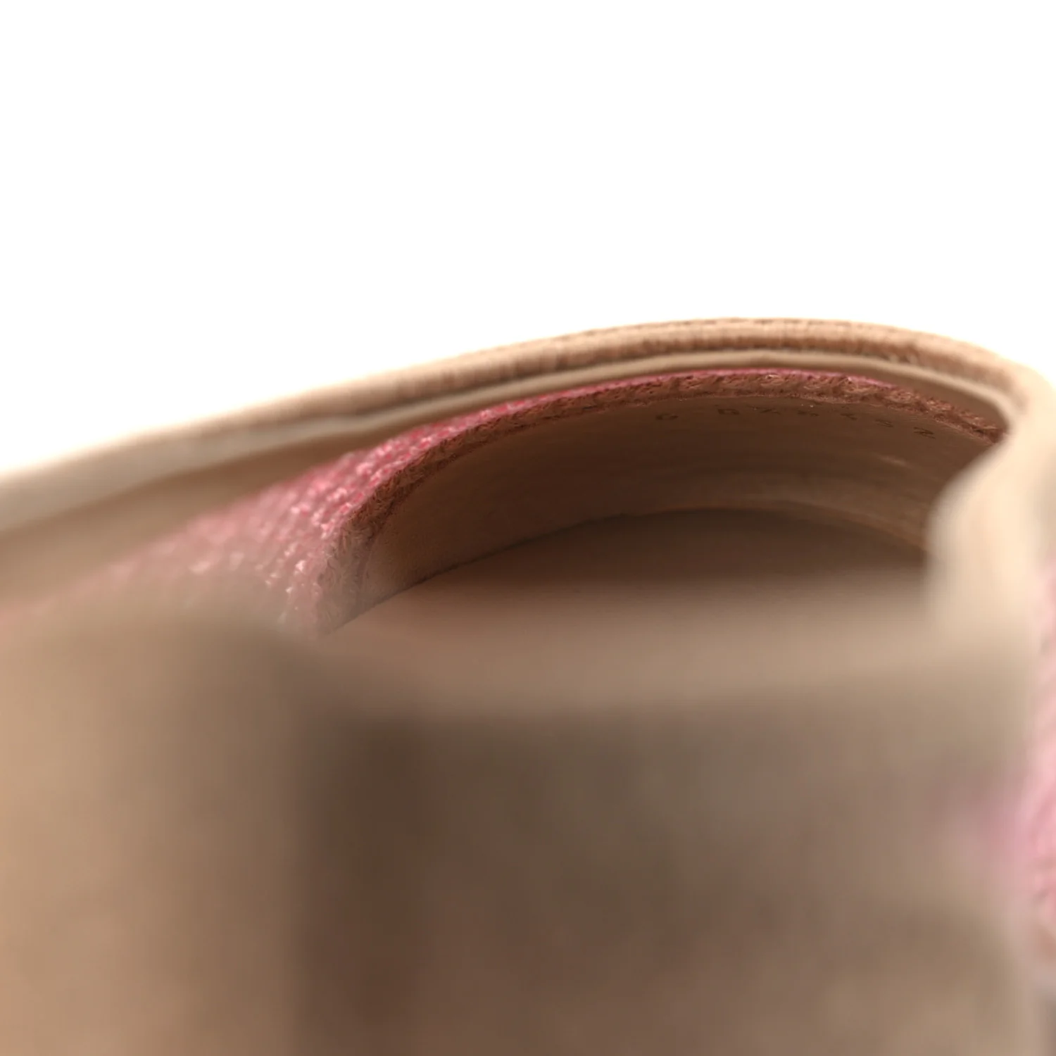 Raffia Cap Toe Ballerina Flats 40 Pink Beige - Image 10