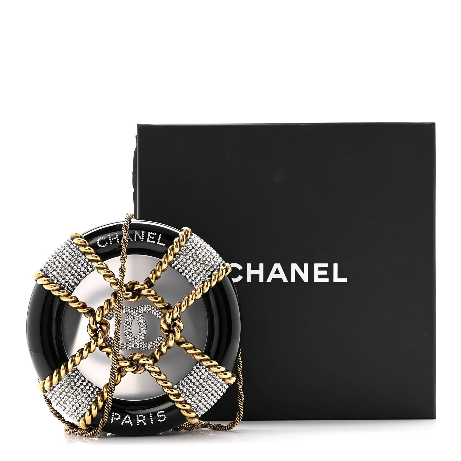 Resin Crystal Rescue Wheel Minaudière Black - Image 12