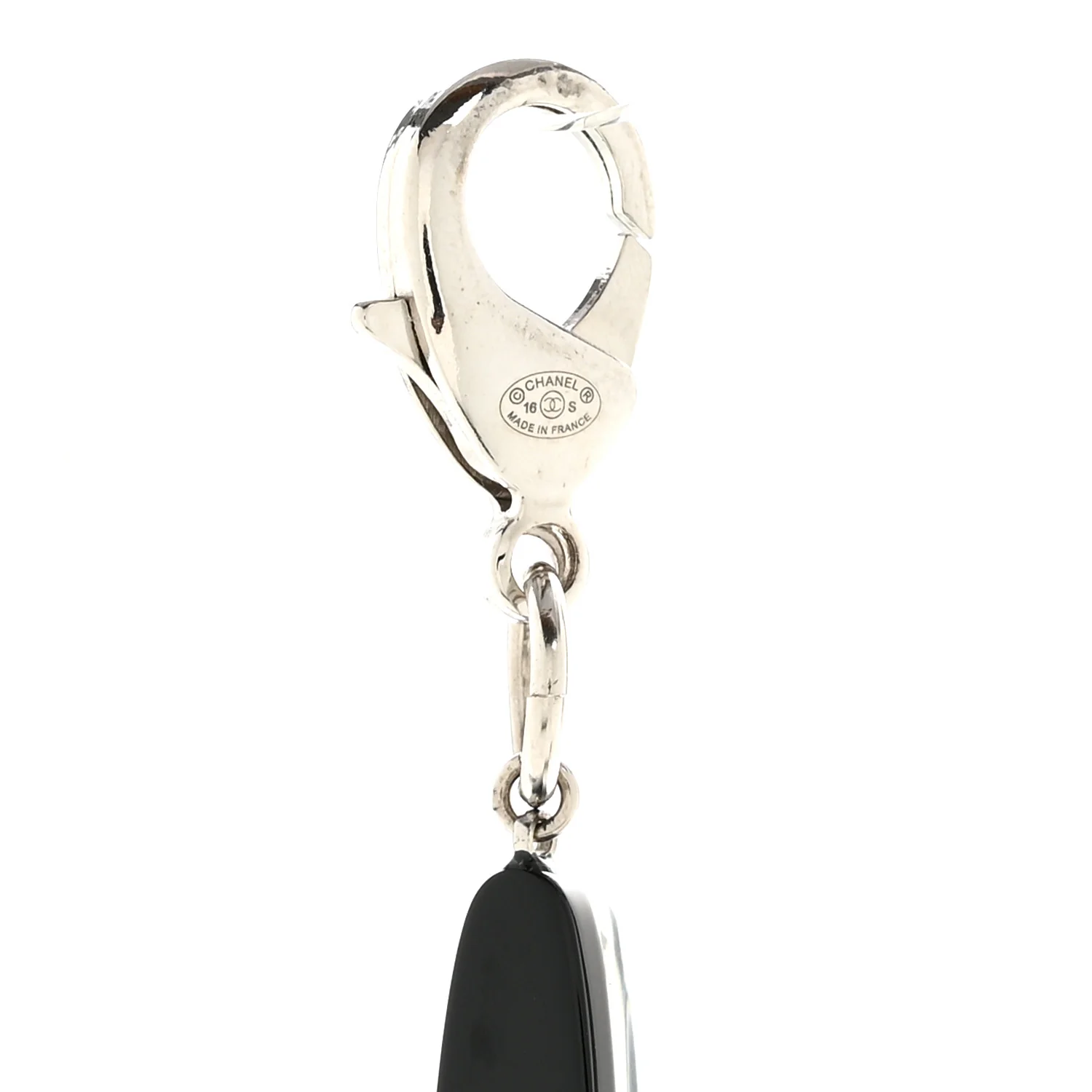 Resin Pearl CC Airplane Keychain Black White - Image 3