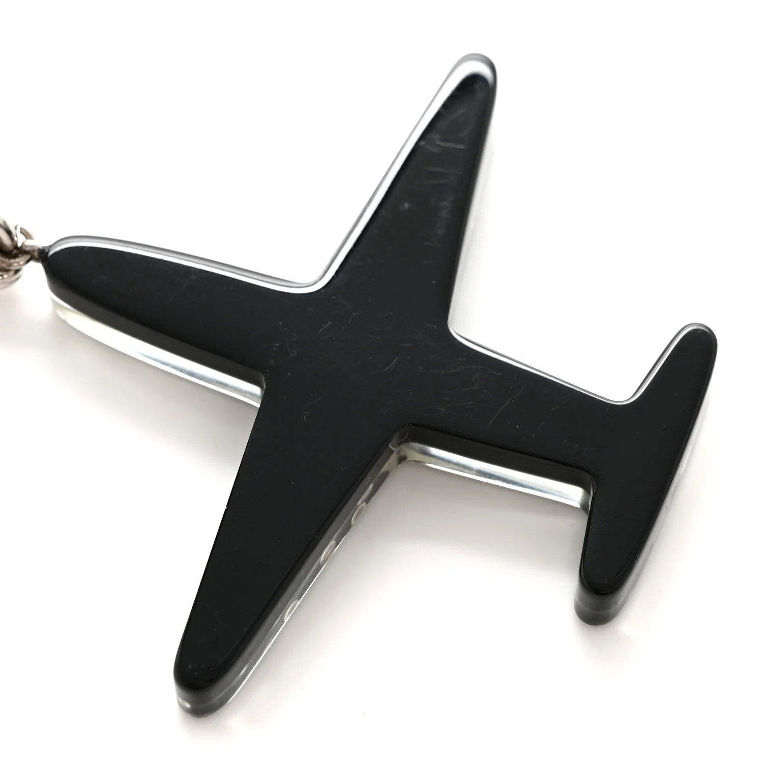 Resin Pearl CC Airplane Keychain Black White - Image 4