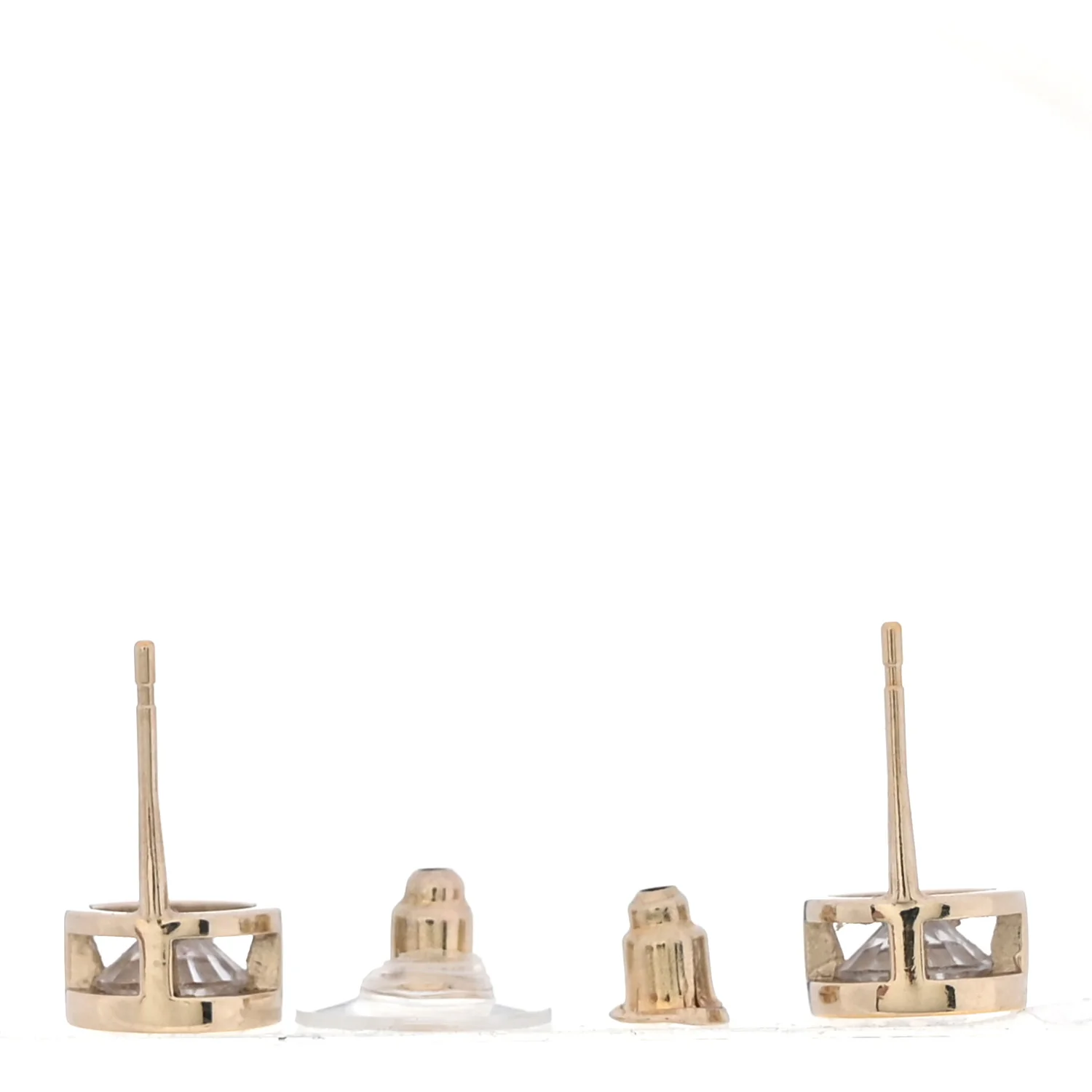 Round CC Earrings Gold - Image 3