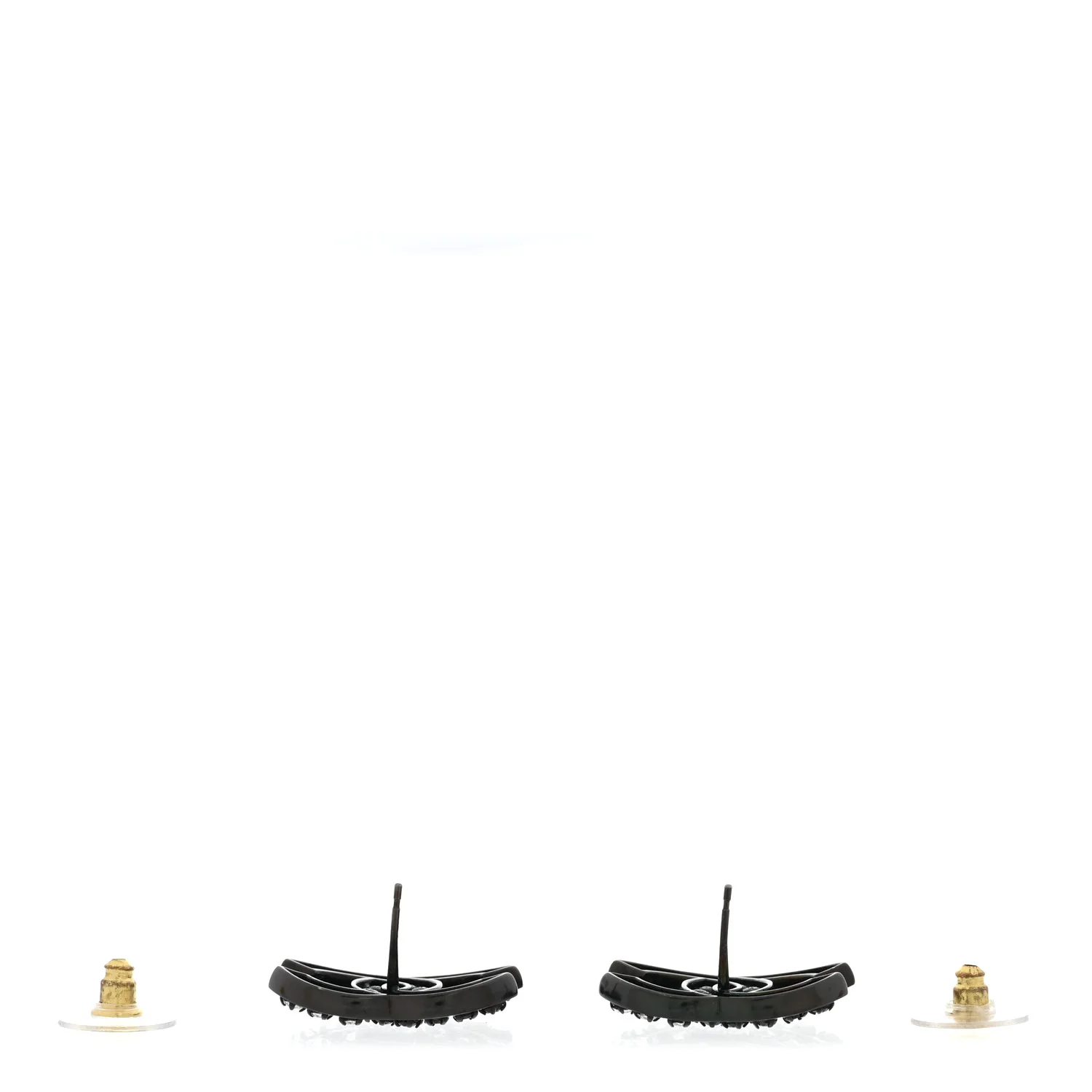 Ruthenium Crystal CC Earrings Black - Image 3