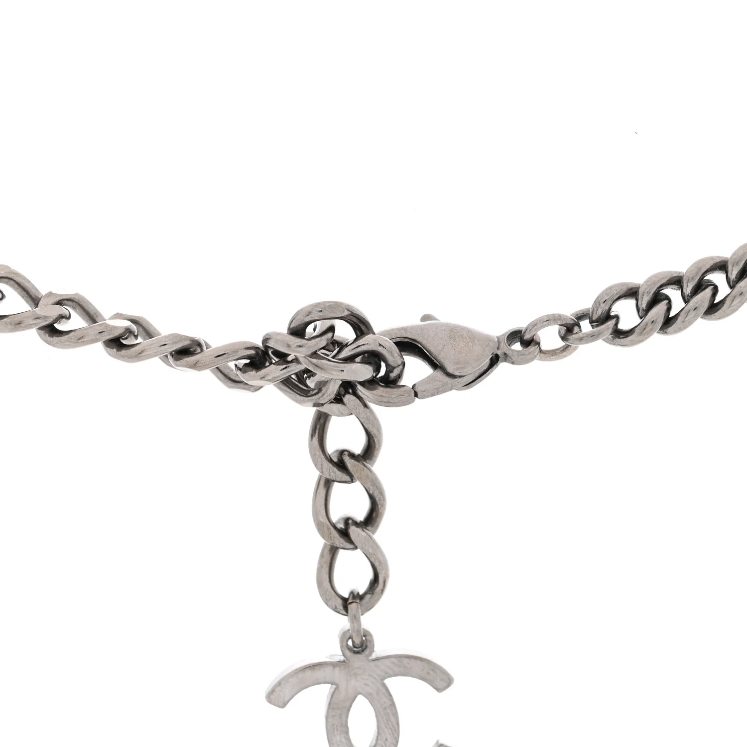 Ruthenium Crystal Chain CC Lucky Charms Choker Silver - Image 4