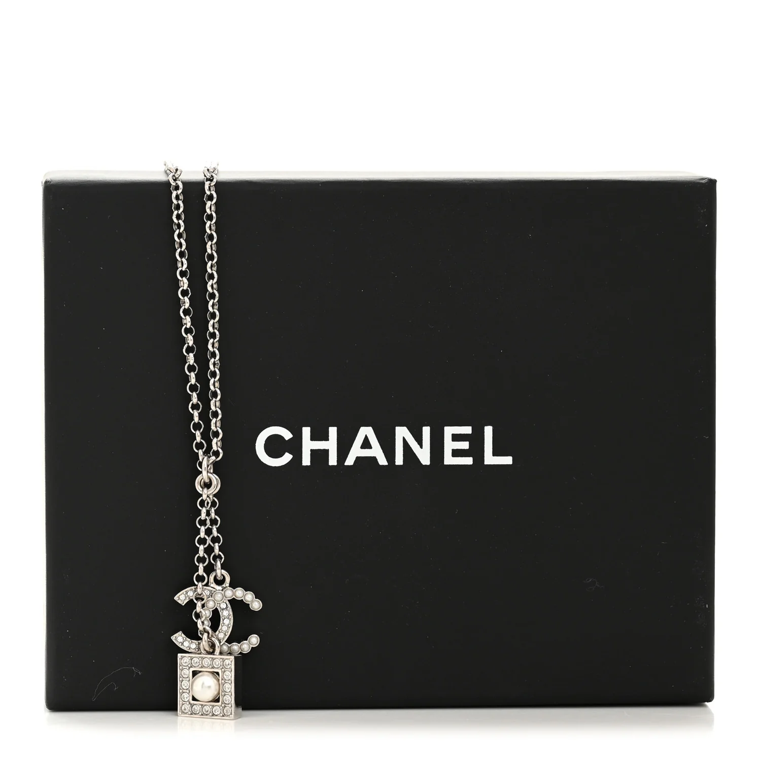 Ruthenium Crystal Square CC Lariat Necklace - Image 6