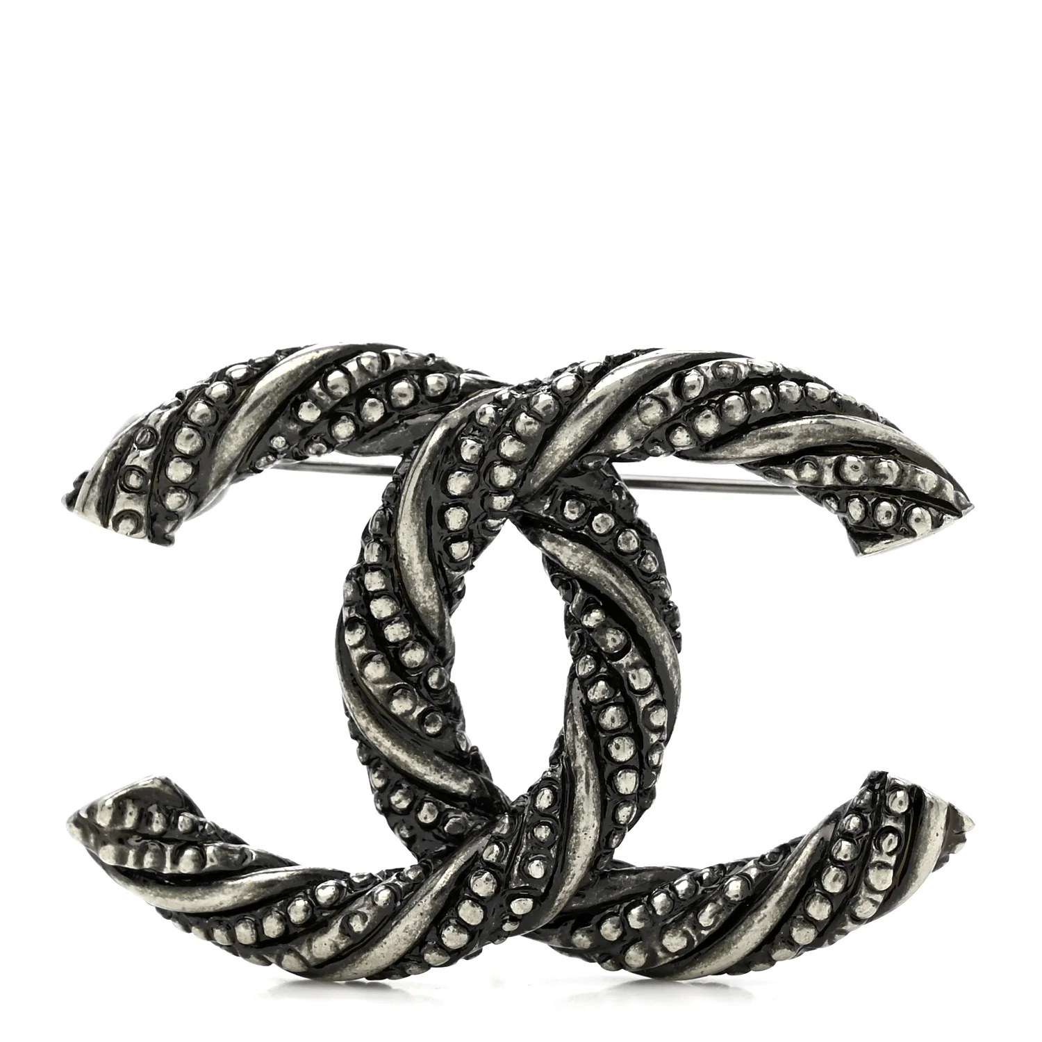 Ruthenium Twisted CC Brooch