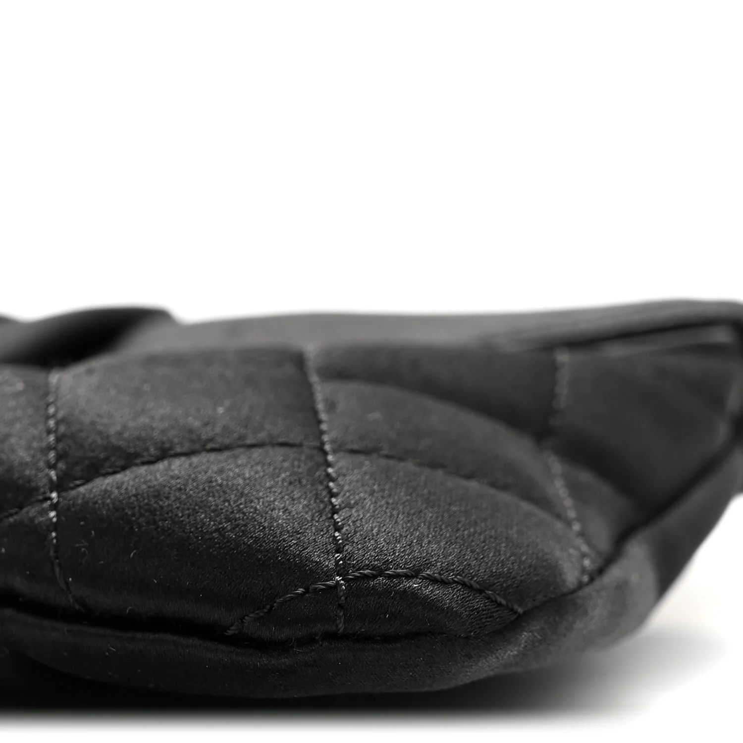 Satin Quilted Flap Clutch Black - Image 10