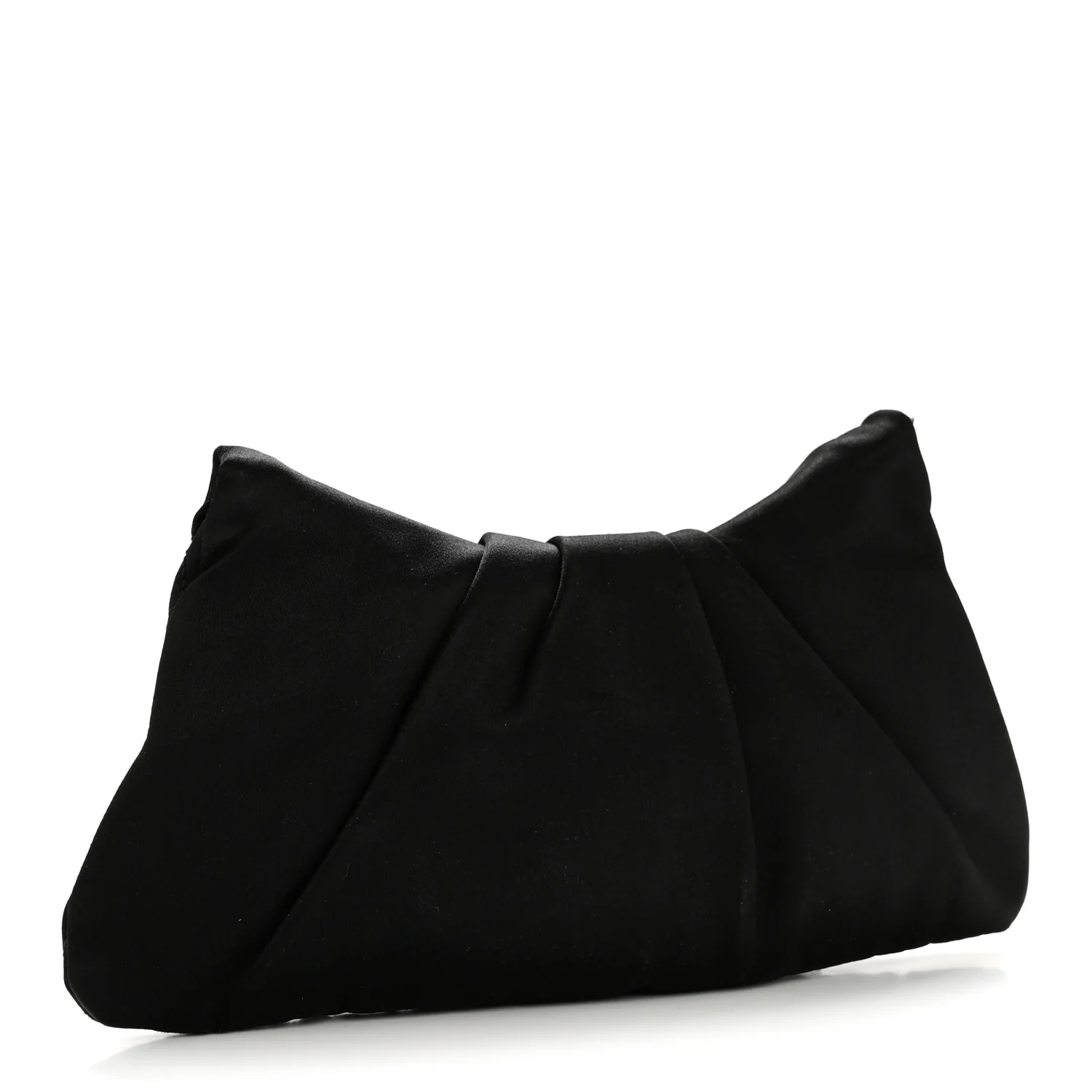 Satin Quilted Flap Clutch Black - Image 3