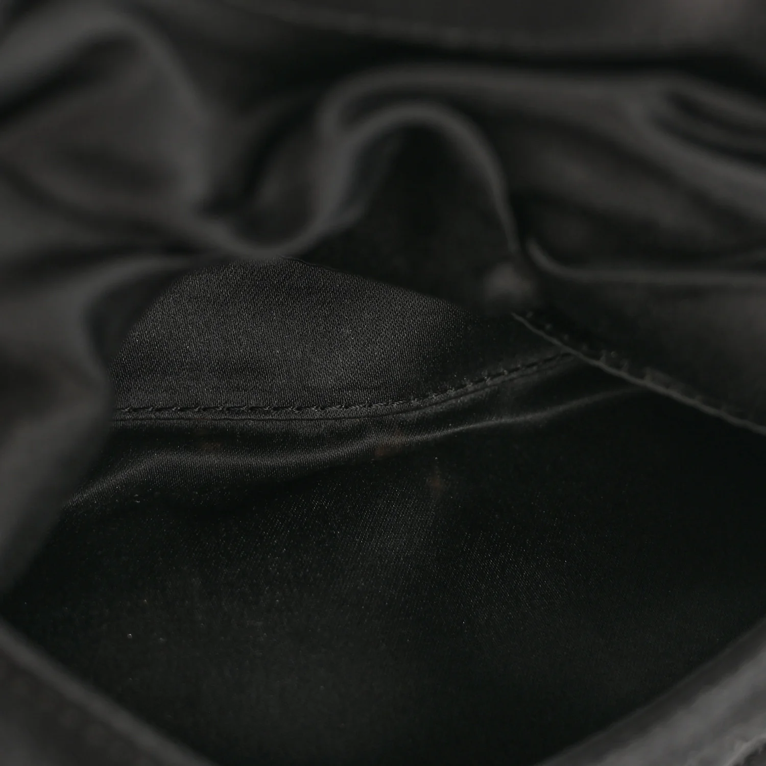 Satin Quilted Flap Clutch Black - Image 5