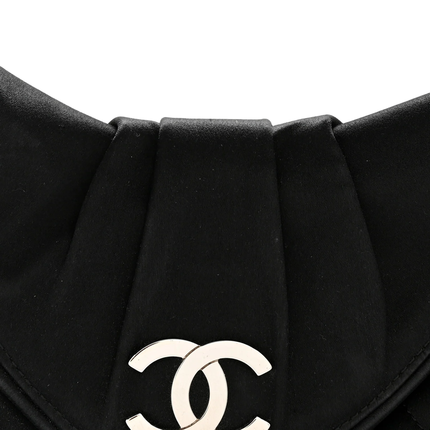 Satin Quilted Flap Clutch Black - Image 8
